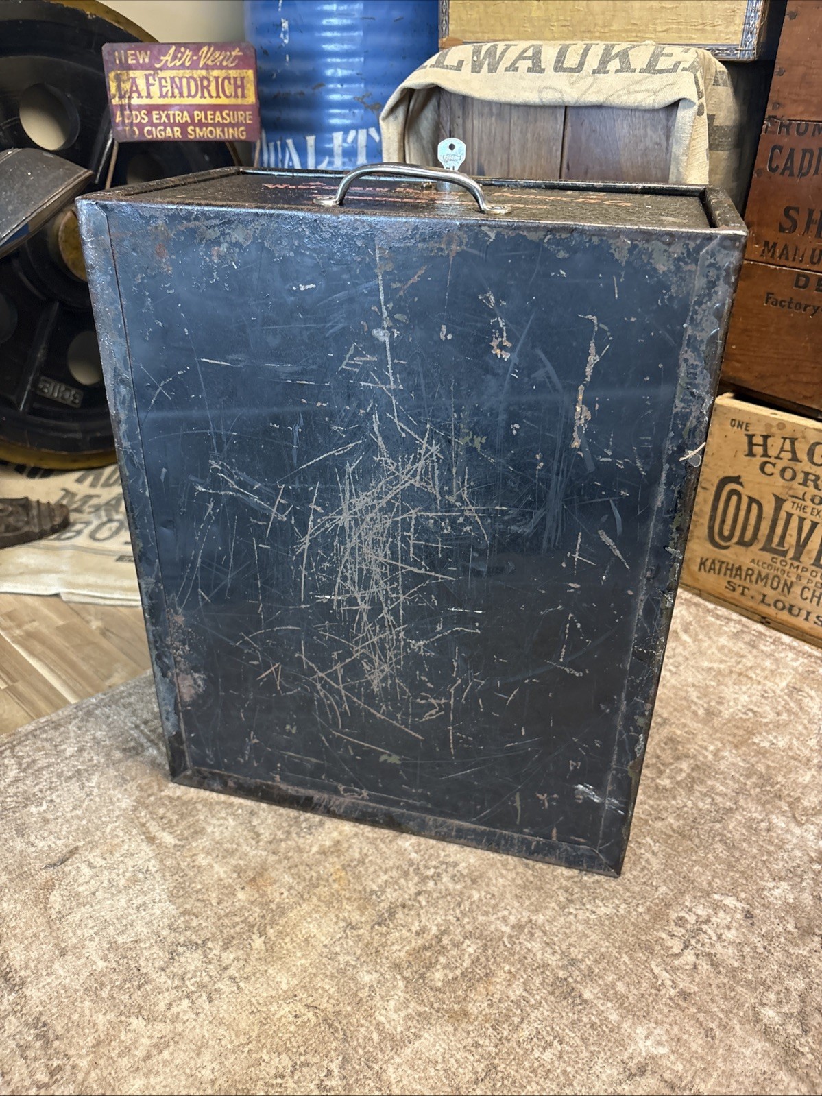 Vintage Wisconsin Paper Products File Drawer Cabinet Counter Display Milwaukee