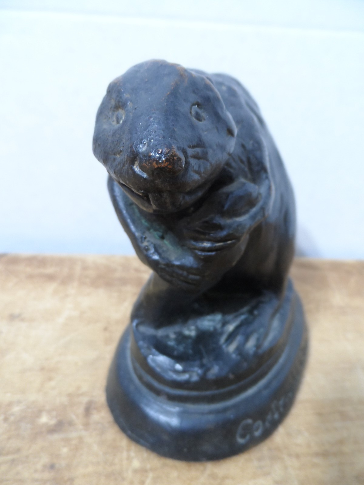 BEAVER COAL Original Old Bronze Clad Advertising Statue Store Display Sign Phila