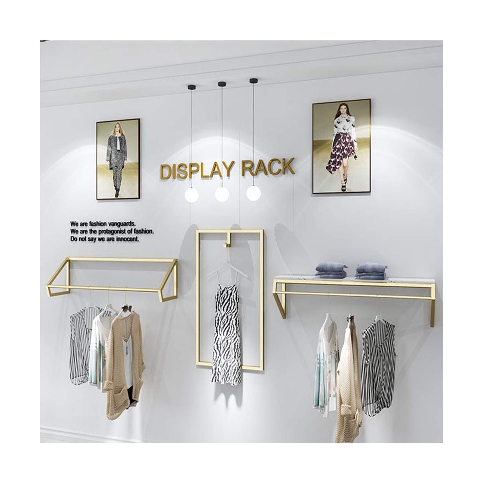 Modern Simple Men’s and Women’s Clothing Store Heavy Duty Metal Display Shelf…