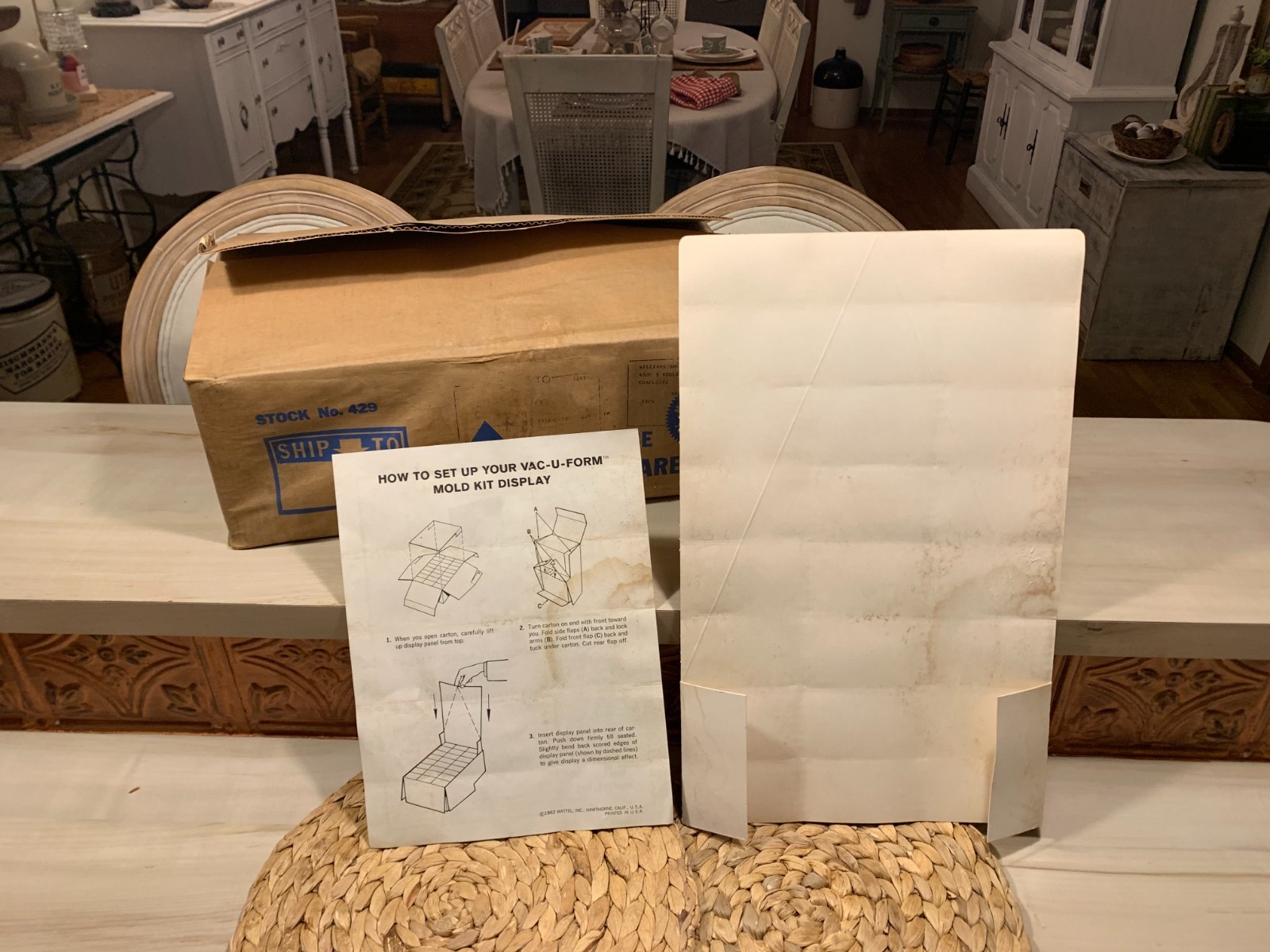 Vintage 1962 MATTEL VAC-U-FORM Mold Kits Store Display Counter Sign Advertising