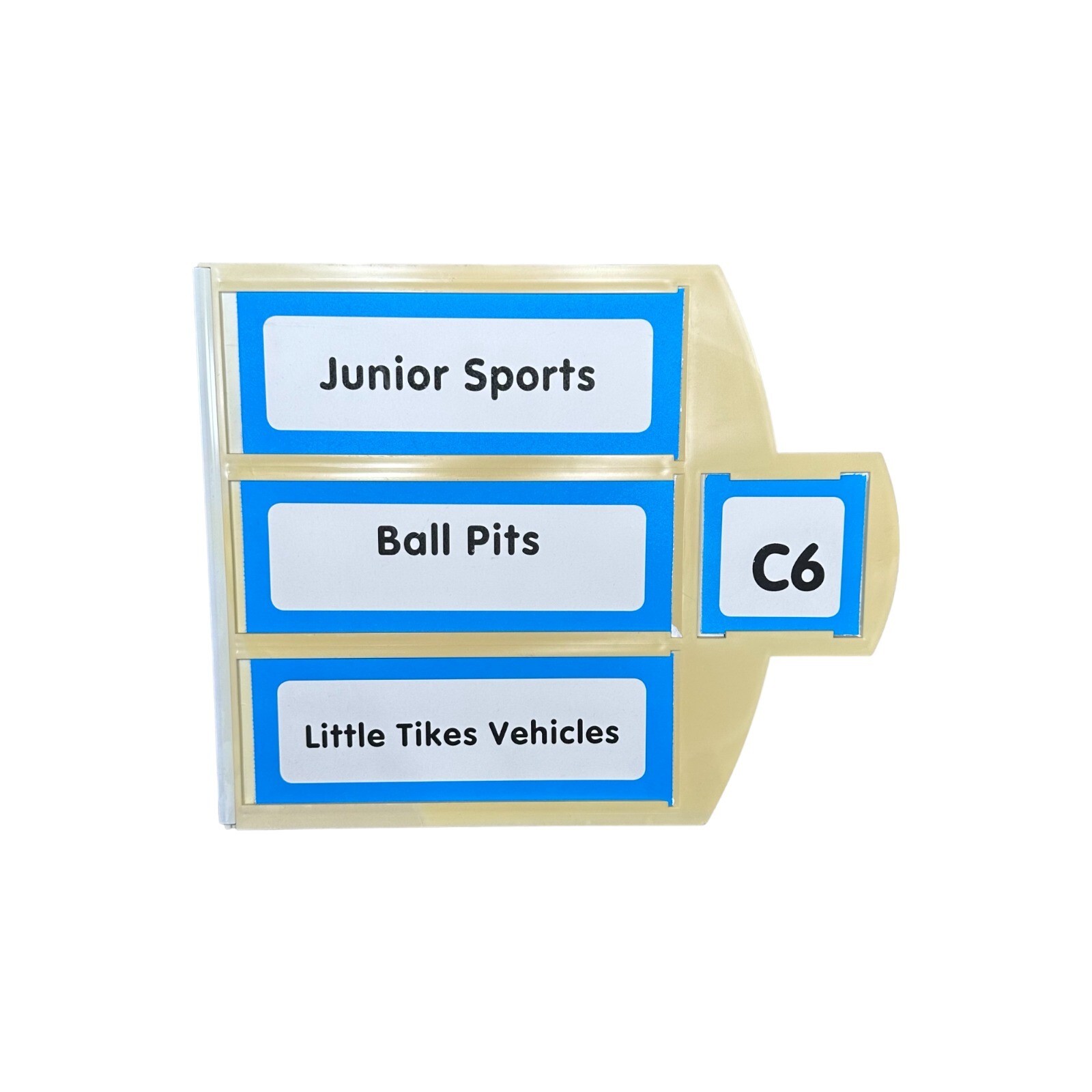 Toys R Us True Aisle Sign C6 Junior Sports, Ball Pits, Little Tikes Vehicles