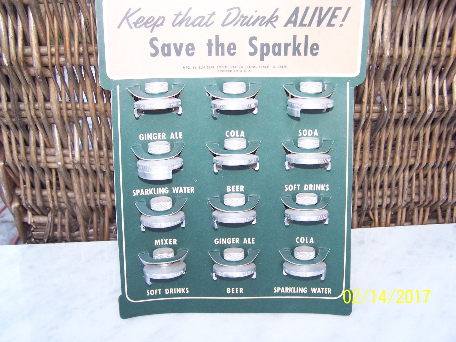 Vintage Slip-Seal Aluminum Screw Down Advertising Store Sign Display U.S.A.