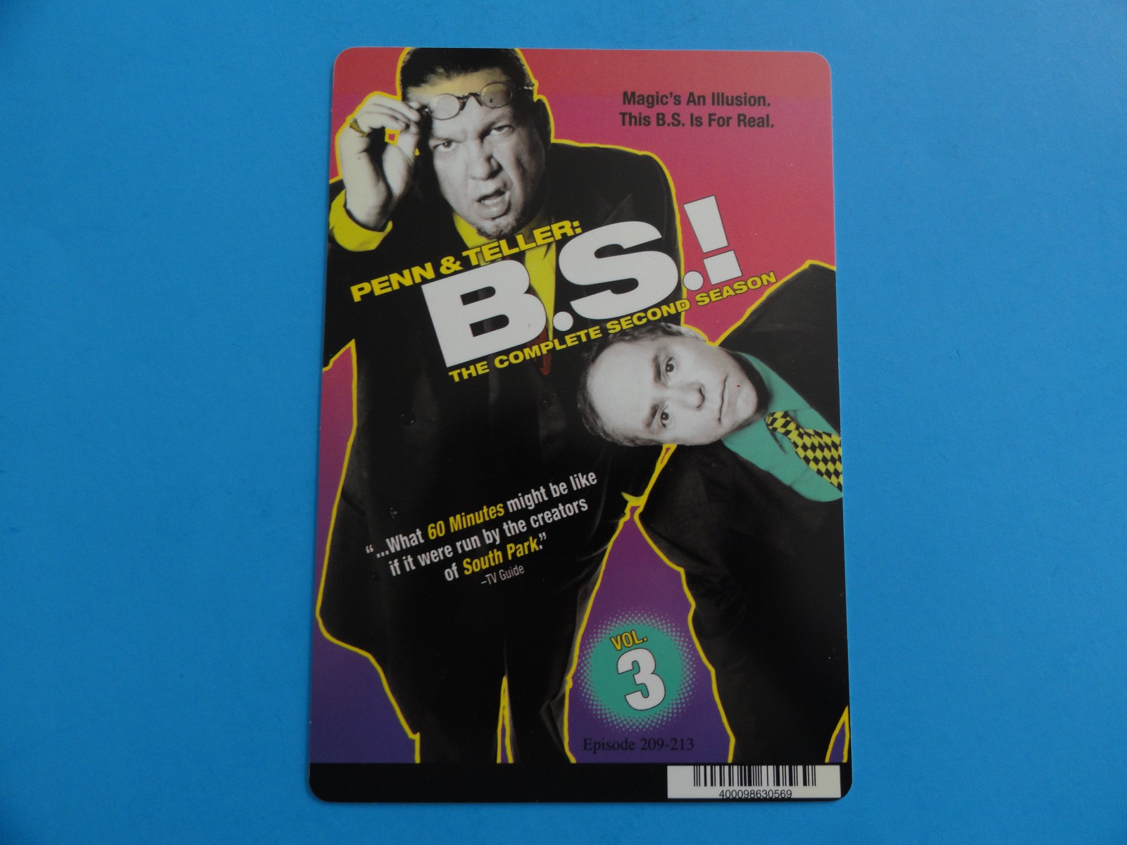 PENN & TELLER: B.S.! #3 – BLOCKBUSTER VIDEO BACKER CARD 5″X8″