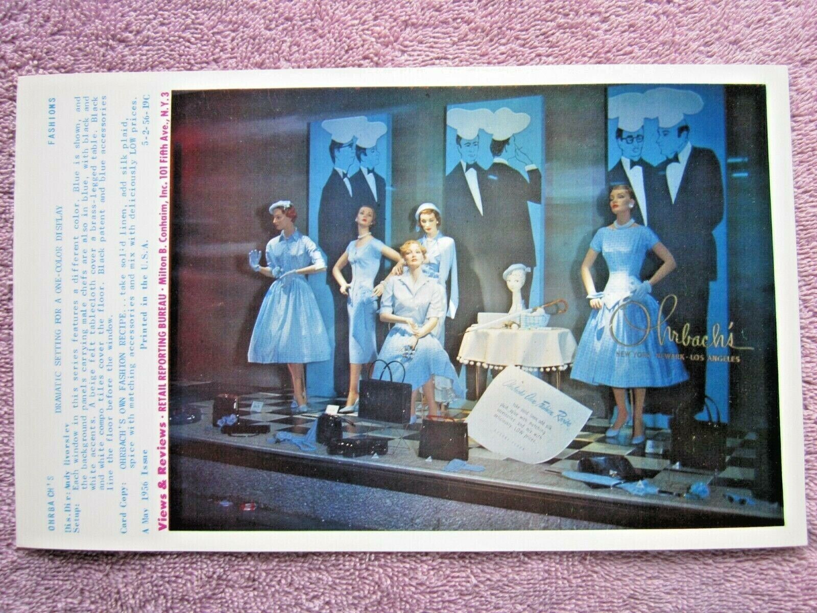 1956 OHRBACH’S STORE WINDOW DISPLAY FASHION RECIPE PHOTOGRAPH PRINT #288