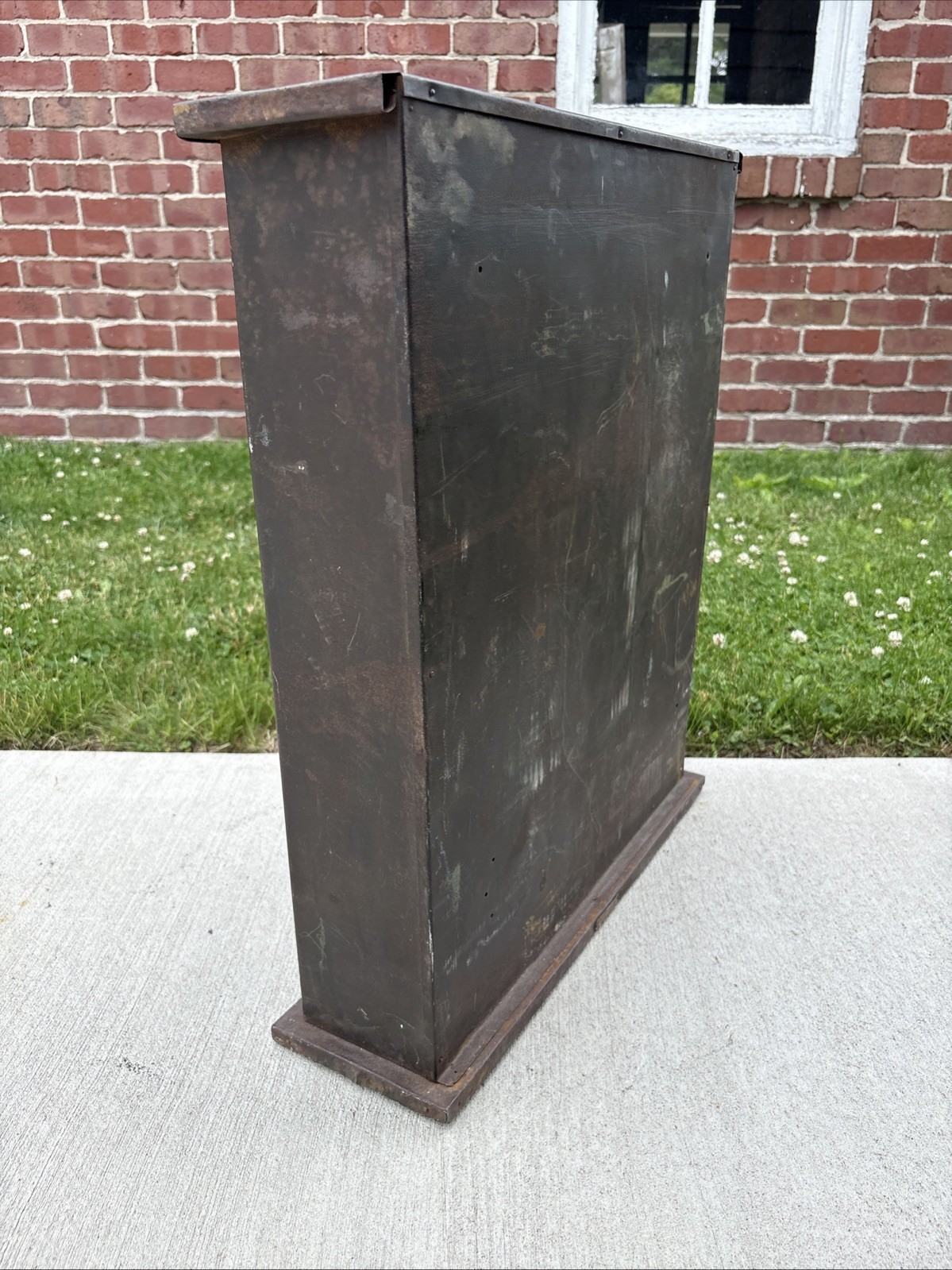 Antique Metal Parts Bin Cabinet Industrial Metzger Chicago Store Counter Display