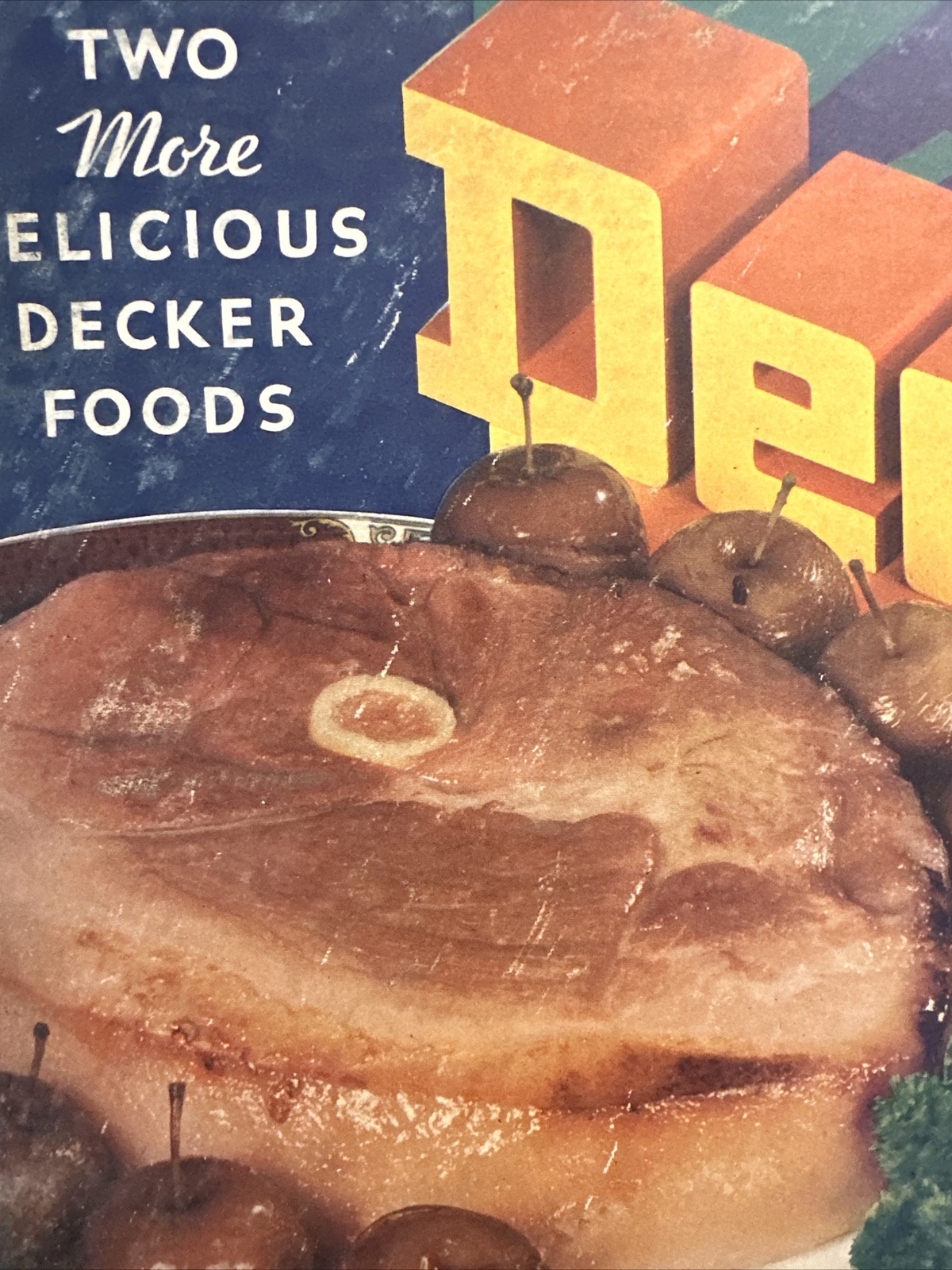 Vintage Decker’s Iowana Ham And Bacon Sign NRA Rare Antique Store Display Sign