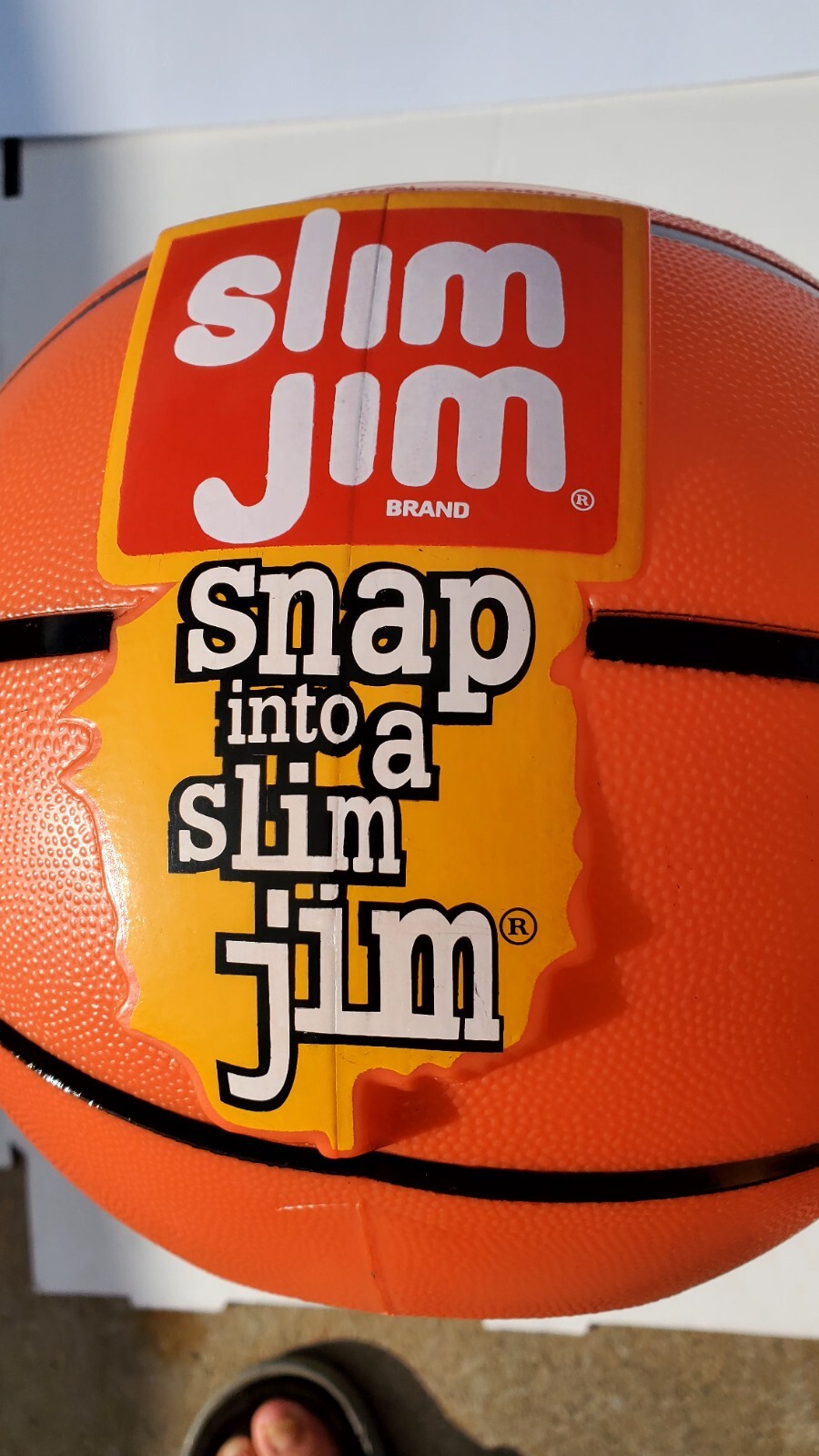 SLIM JIM LARGE PLASTIC BASKETBALL STORE DISPLAY CUP / MUG / BOWL 11″ x 9″ x 8″