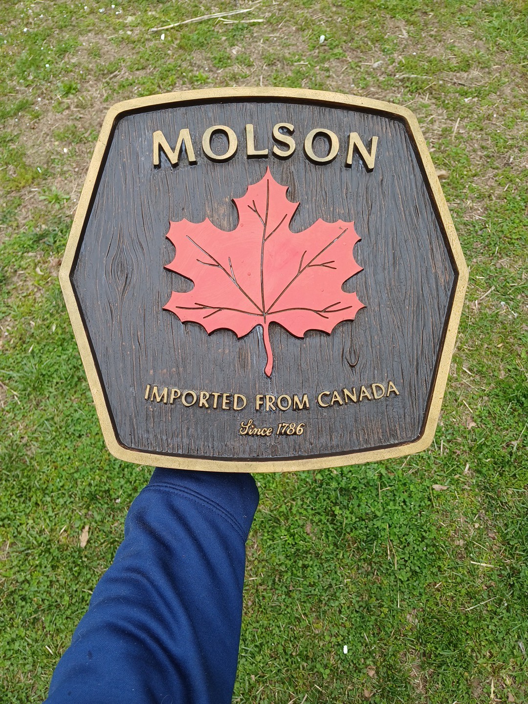 Molson Vintage Beer Bar Tavern Sign “Imported From Canada” Maple Leaf Logo 13×13