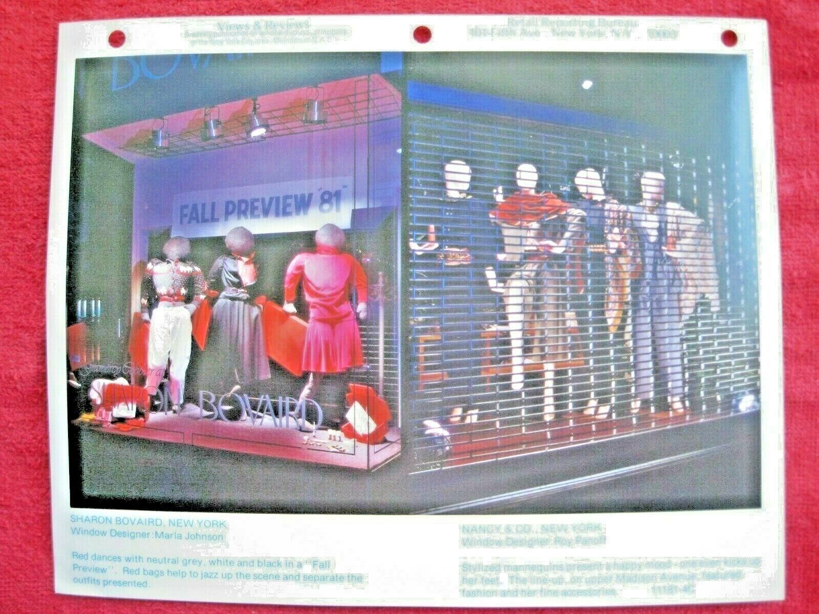 1981 SHARON BOVAIRD & NANCY & Co., NY STORE WINDOW DISPLAY PHOTOGRAPH PRINT #125