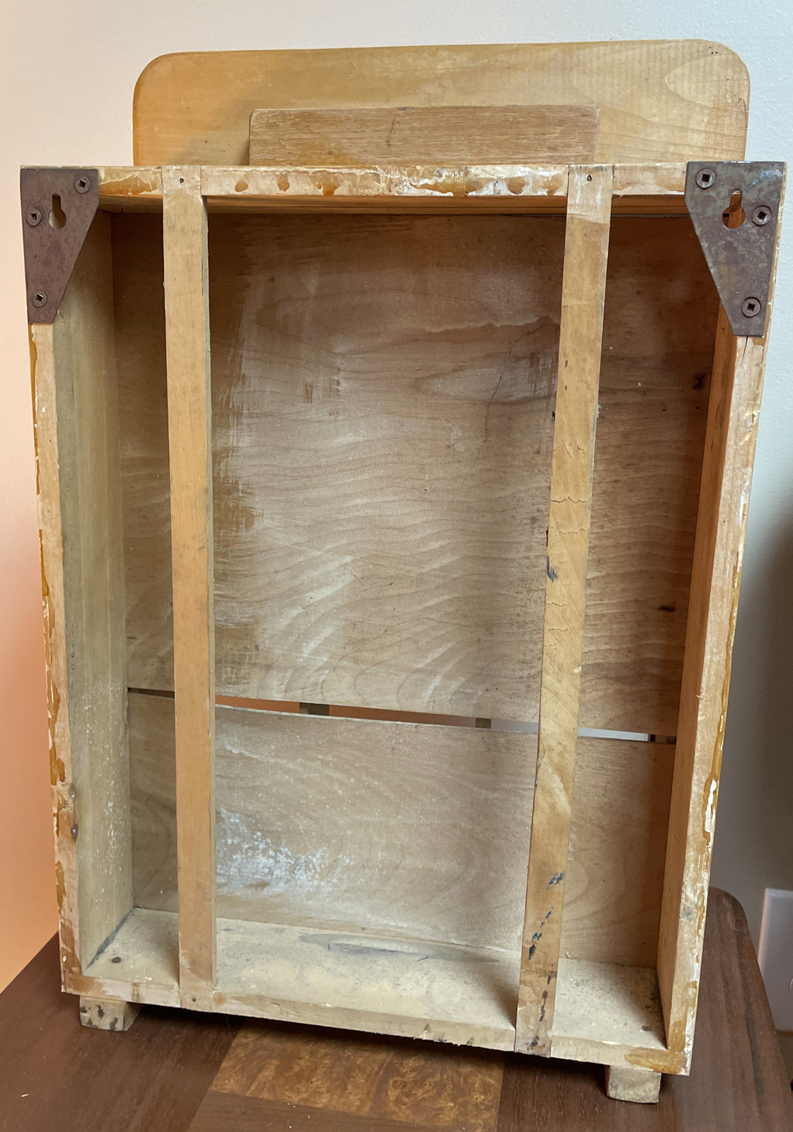 Early Circa 1930’s Ampollina Dyes Wooden Store Display Cabinet, Glass Front