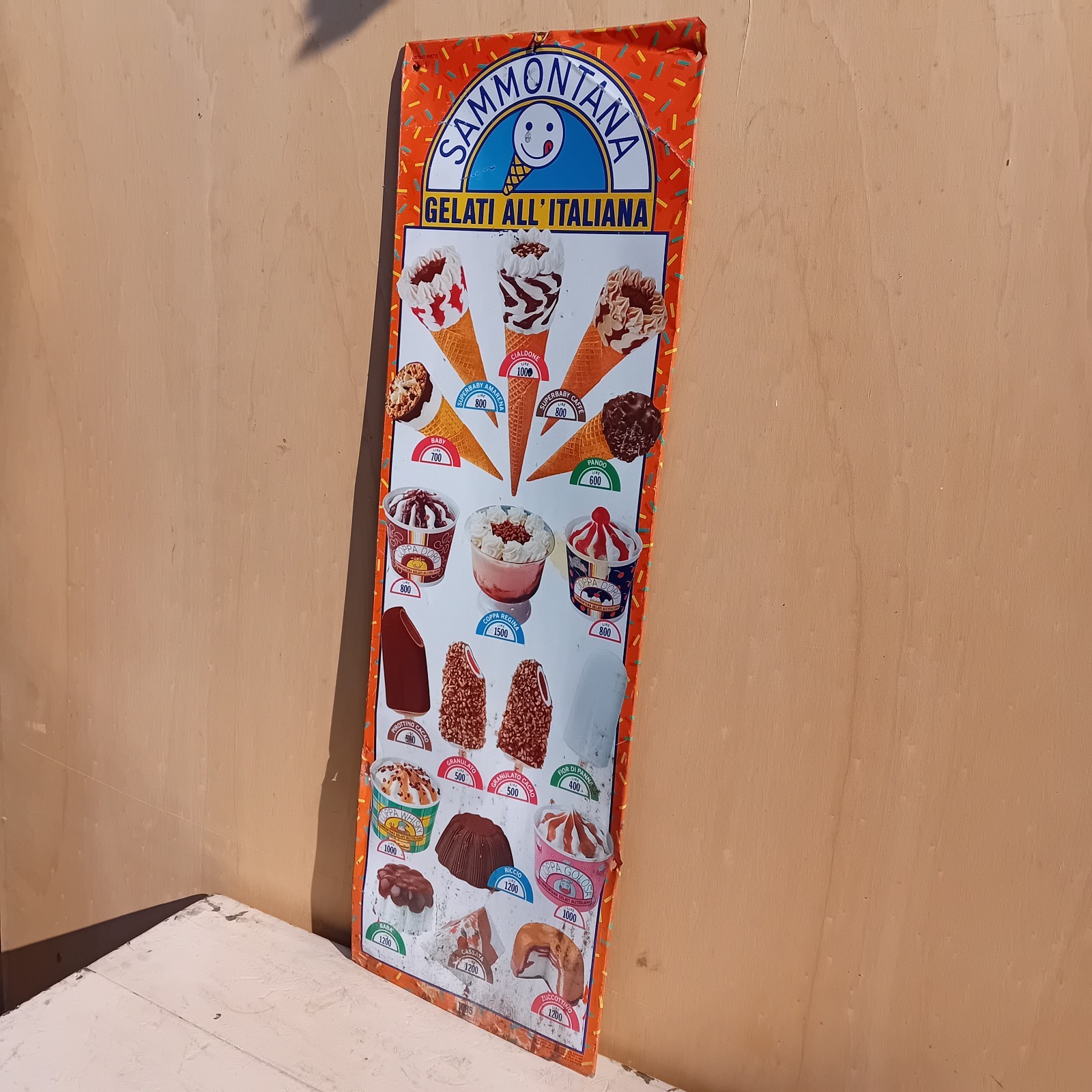 Sammontana Ice Cream Table Sign