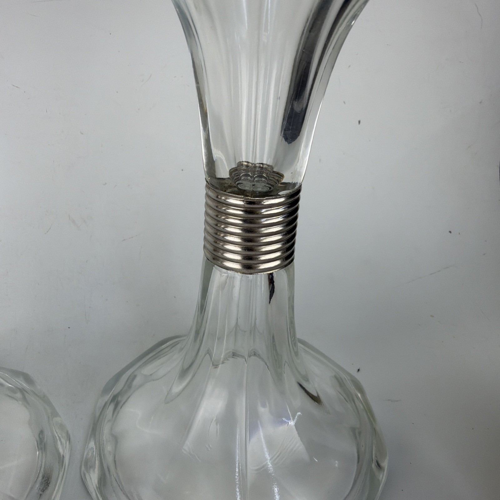 Vintage Deco Glass Shelf Support Riser Pair Store Soda Fountain Display 8 3/8″