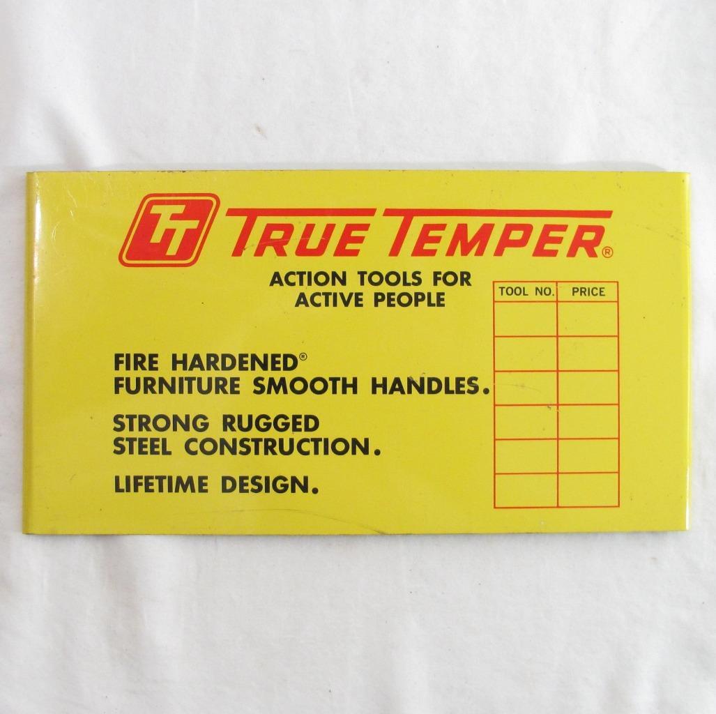 Vintage True Temper Tools Metal Sign Yellow Red Advertising Store Display