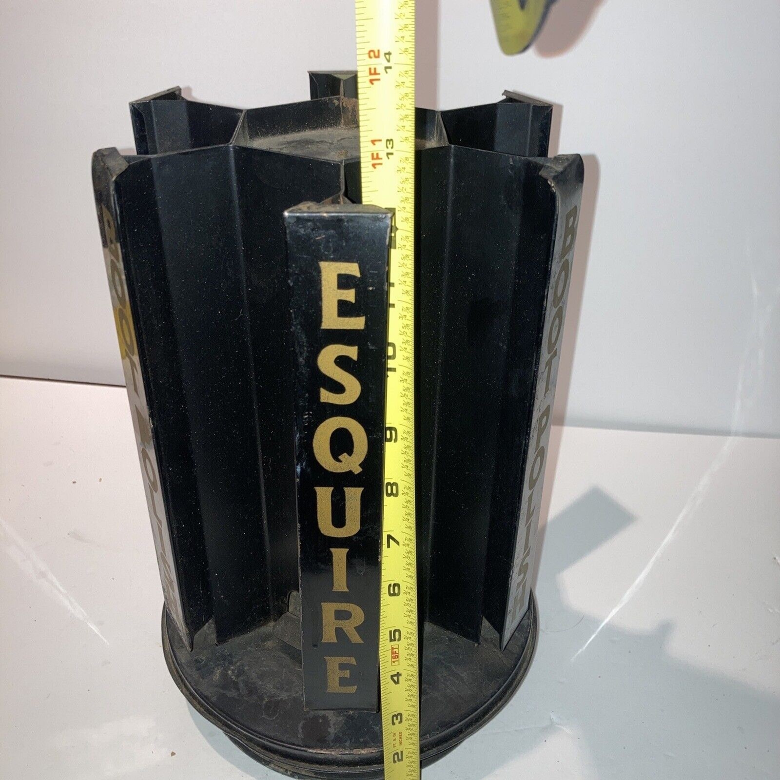 Vtg Esquire Boot Polish Metal Store Counter Display Spinning Rack Advertising