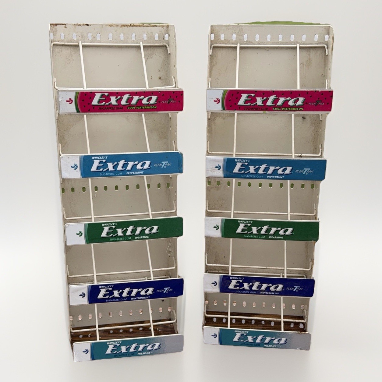 WRIGLEYS GUM Vintage Store Counter Top Metal Display Rack Lot Of 2