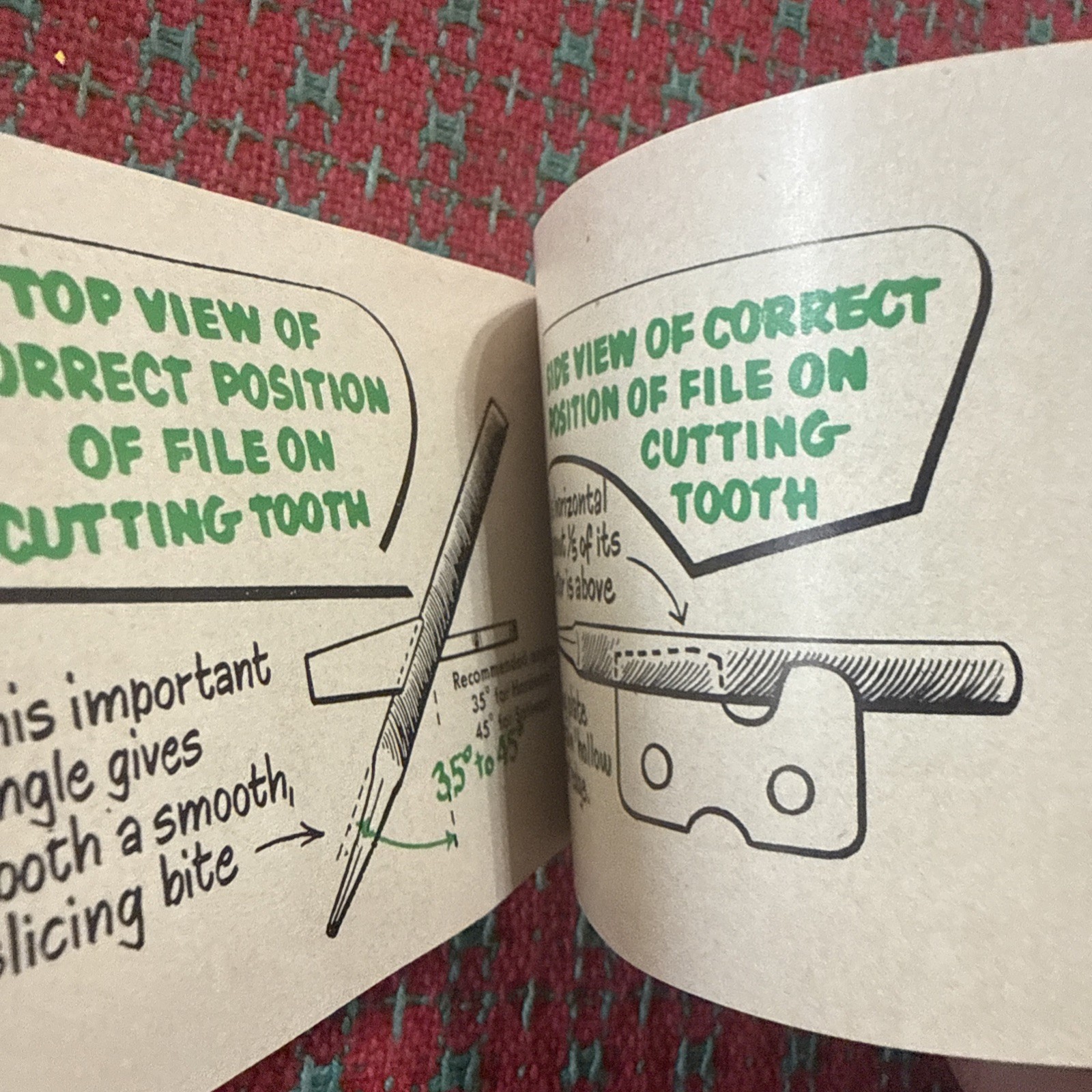 VINTAGE OREGON CHAINSAW Book Filing Maintenance Advertising RARE USA 🇺🇸 Early