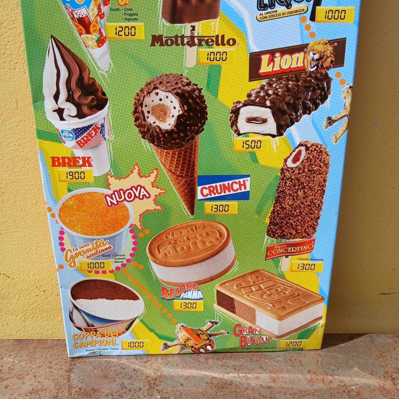 Motta Ice Cream Table Sign