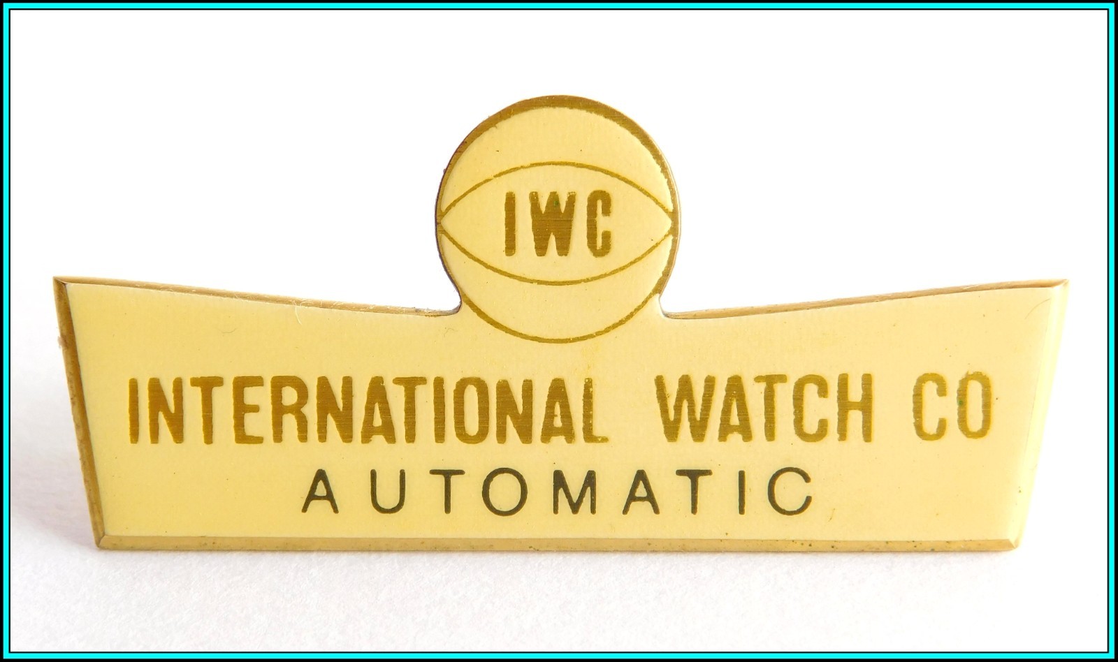 IWC – RARE VINTAGE 1960’s IWC Enameled WINDOW SHOP DISPLAY SIGN: “Automatic”
