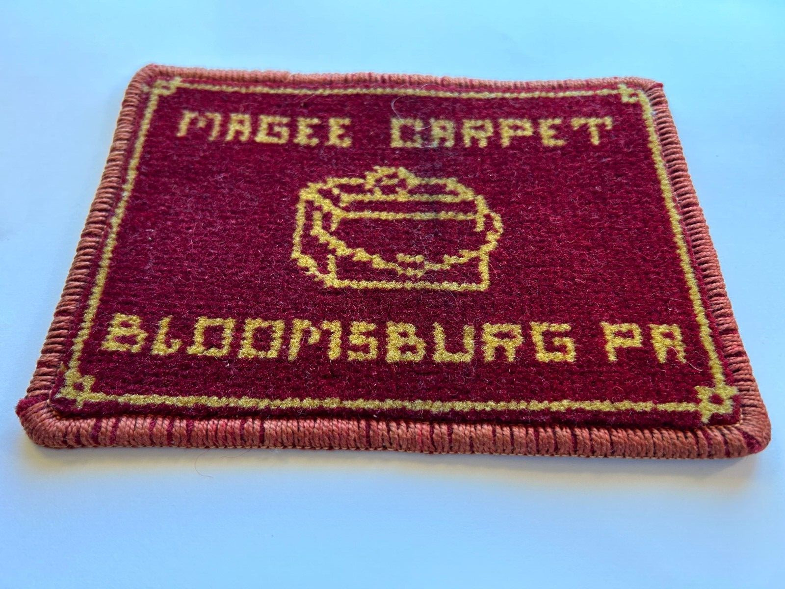Bloomsburg, PA, Vtg Magee Carpet Salesman’s Sample 1960’s, Red & White Original