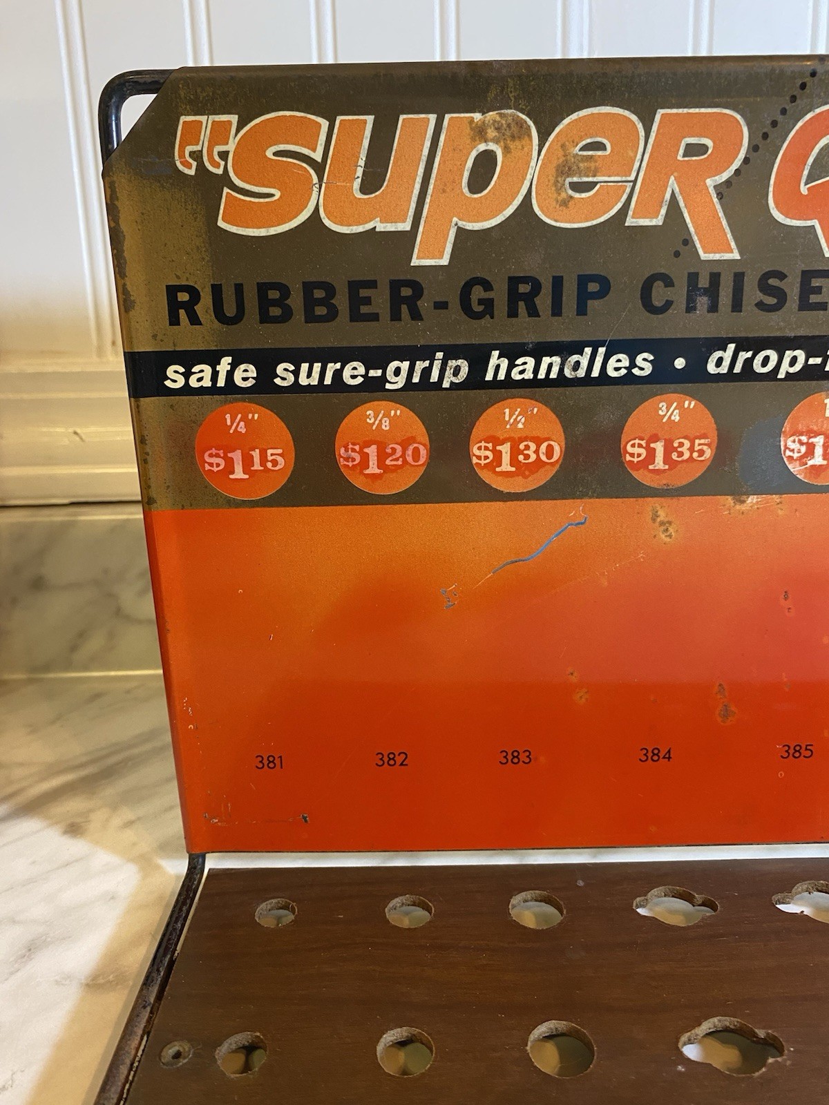Vintage FULLER U.S.A. “Super Quality” Rubber-Grip Chisels Metal Store Display