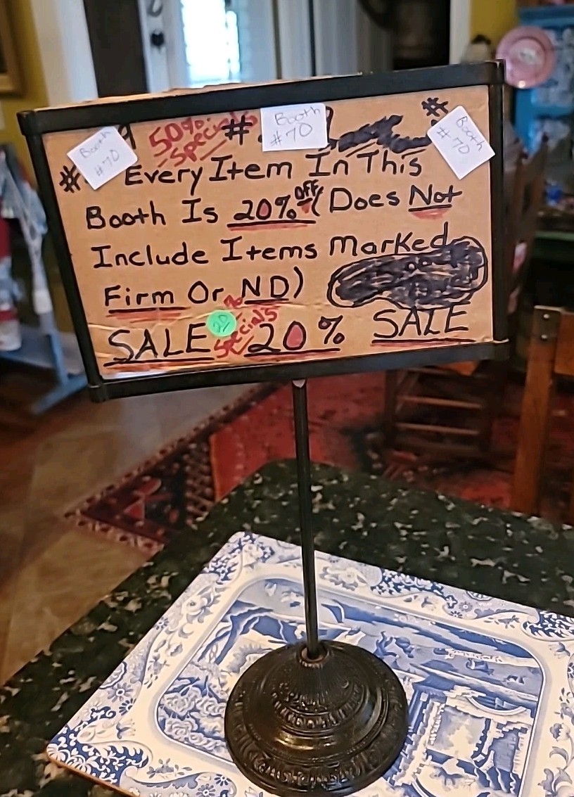 Store Advertising Sign Display Stand Cast Iron 1800s RARE All Original