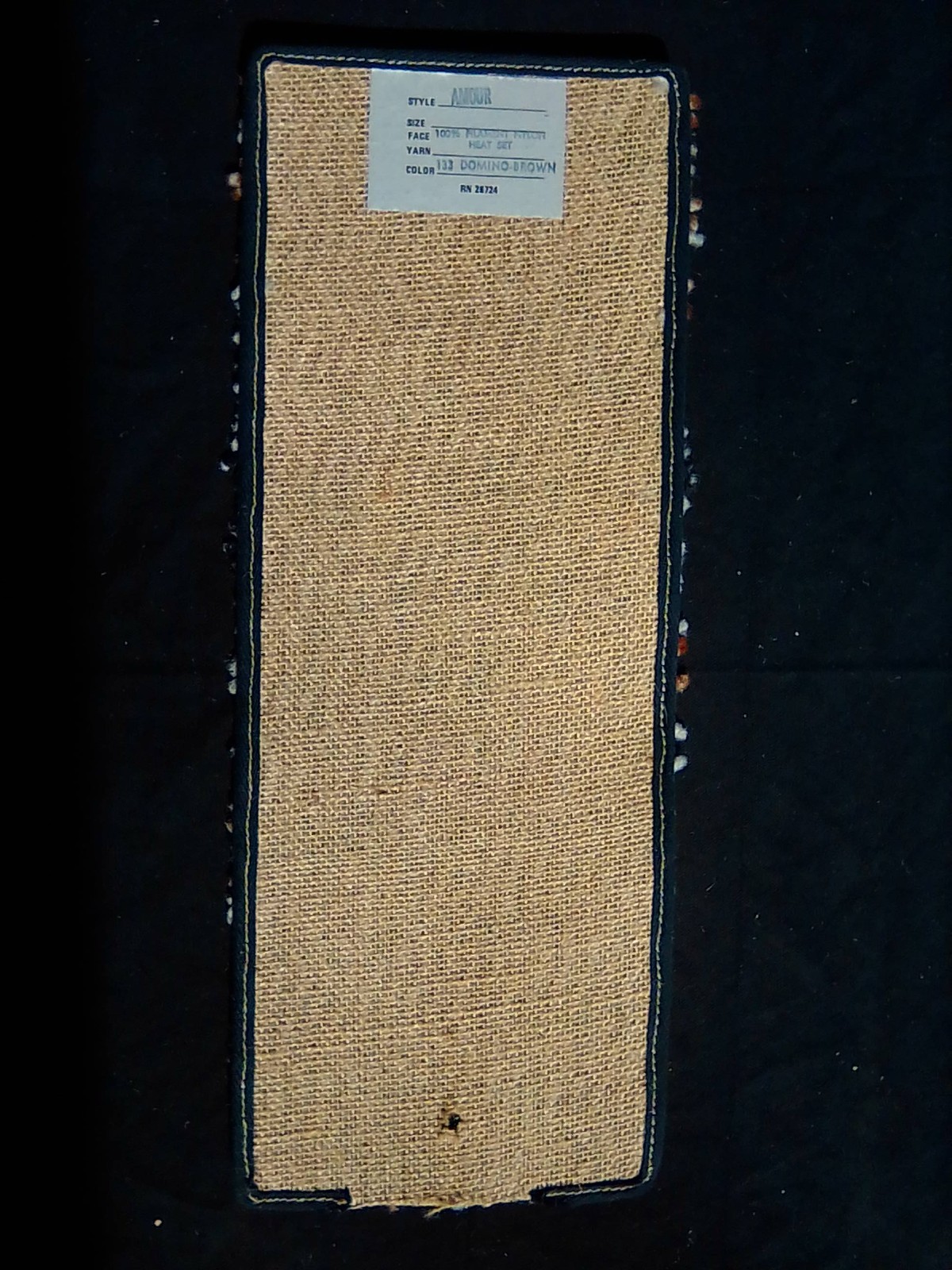 NEW/Vintage MCM Amour Carpet Sample Demo Circa 1972 Color: Domino Brown 18″x7″