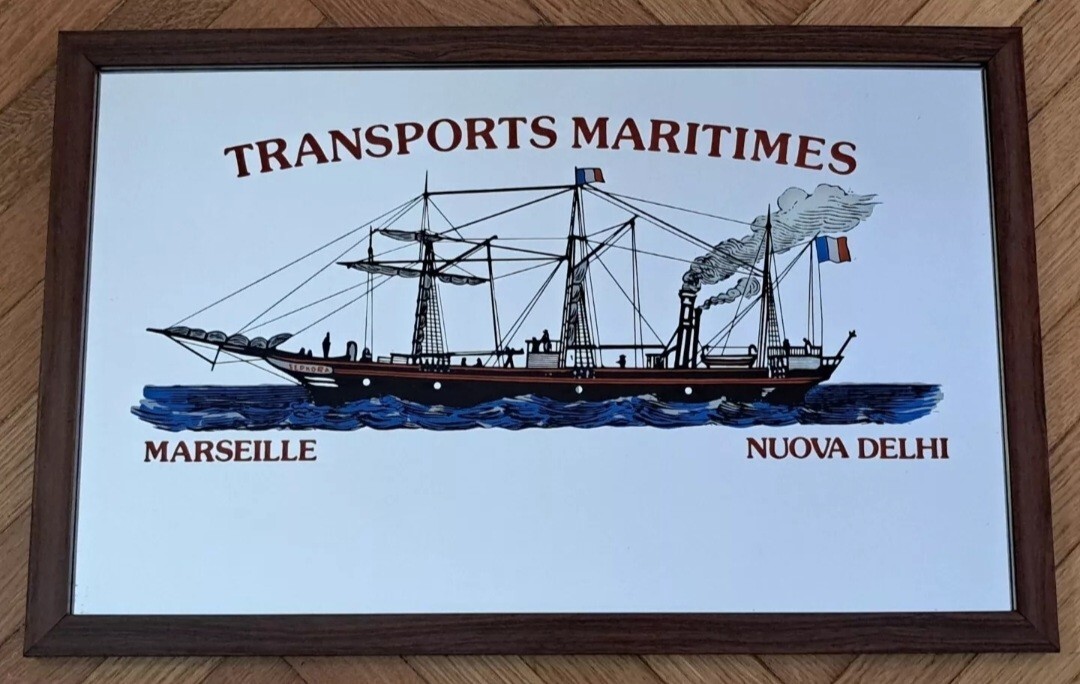 ADVERTISING MIRROR FRAME-SEPHORA TRANSPORTS MARITIME-MIRROR PICTURES SHIP