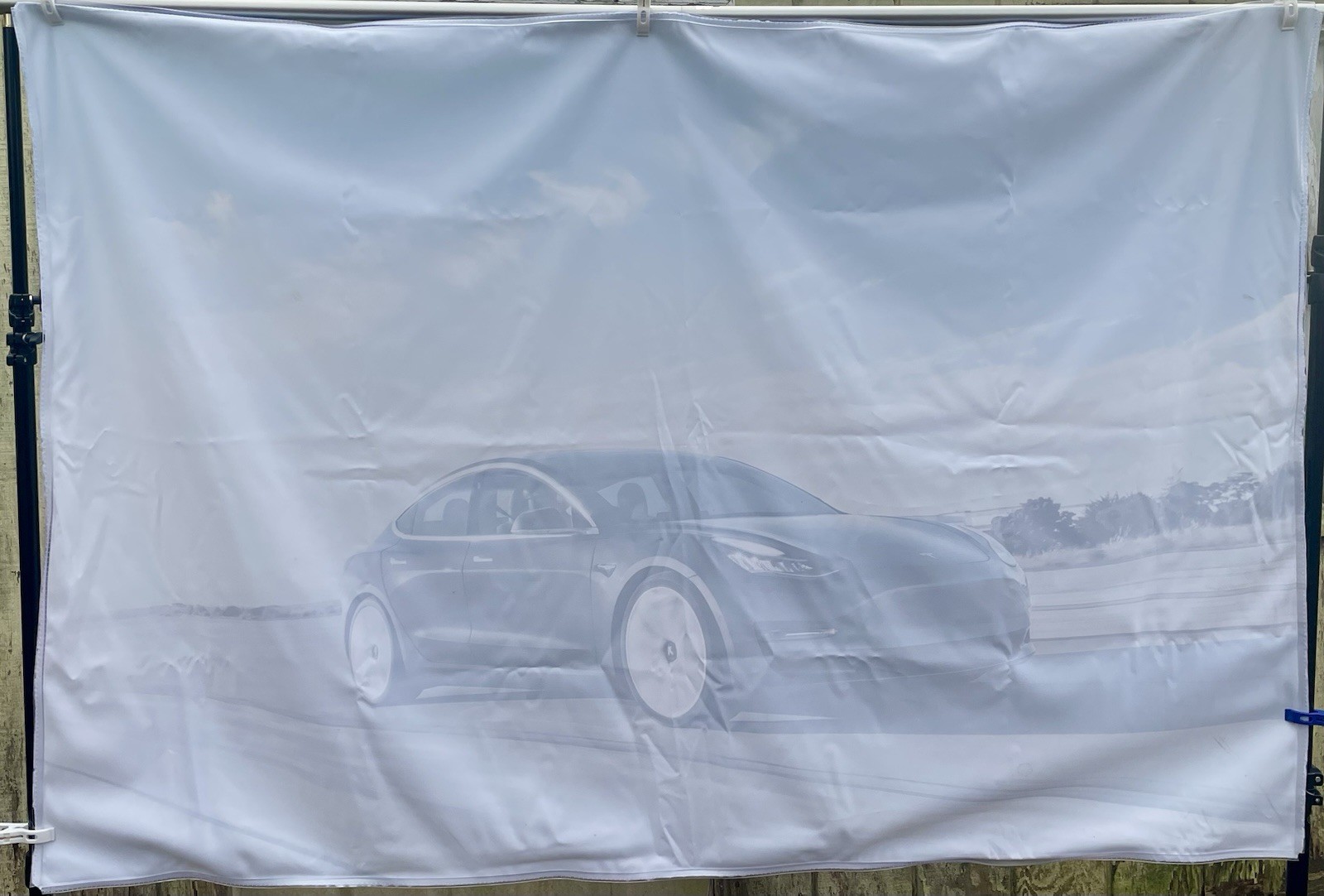 Tesla Model 3 4ft X 6ft Showroom Fabric Graphic Sign Only