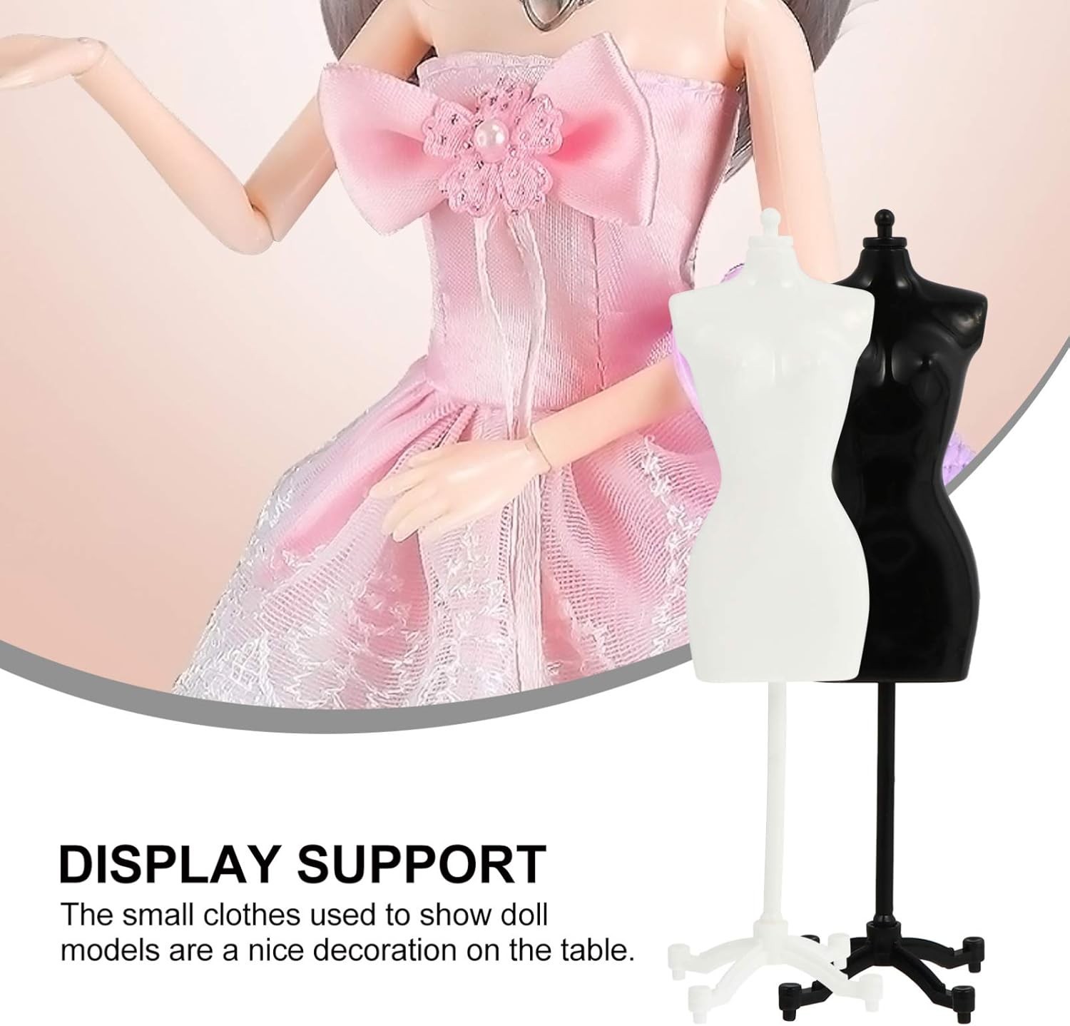 4/6PCS Doll Dress Form Mannequin Dress Form Torso Stand with Base Stand for Appa