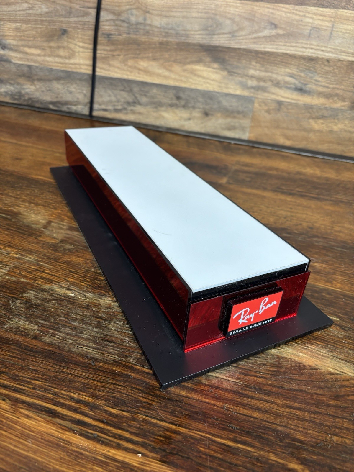 Ray-Ban Countertop Display 2.5” Riser Stand metallic red, NICE LOOKING, RARE