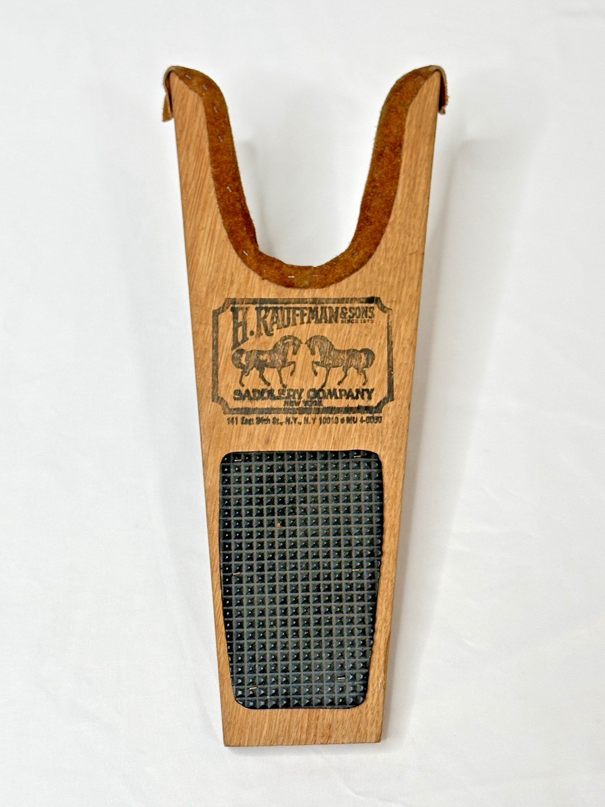 Vintage H. Kauffman & Sons Saddlery Company NY Boot Jack Sign Store Display