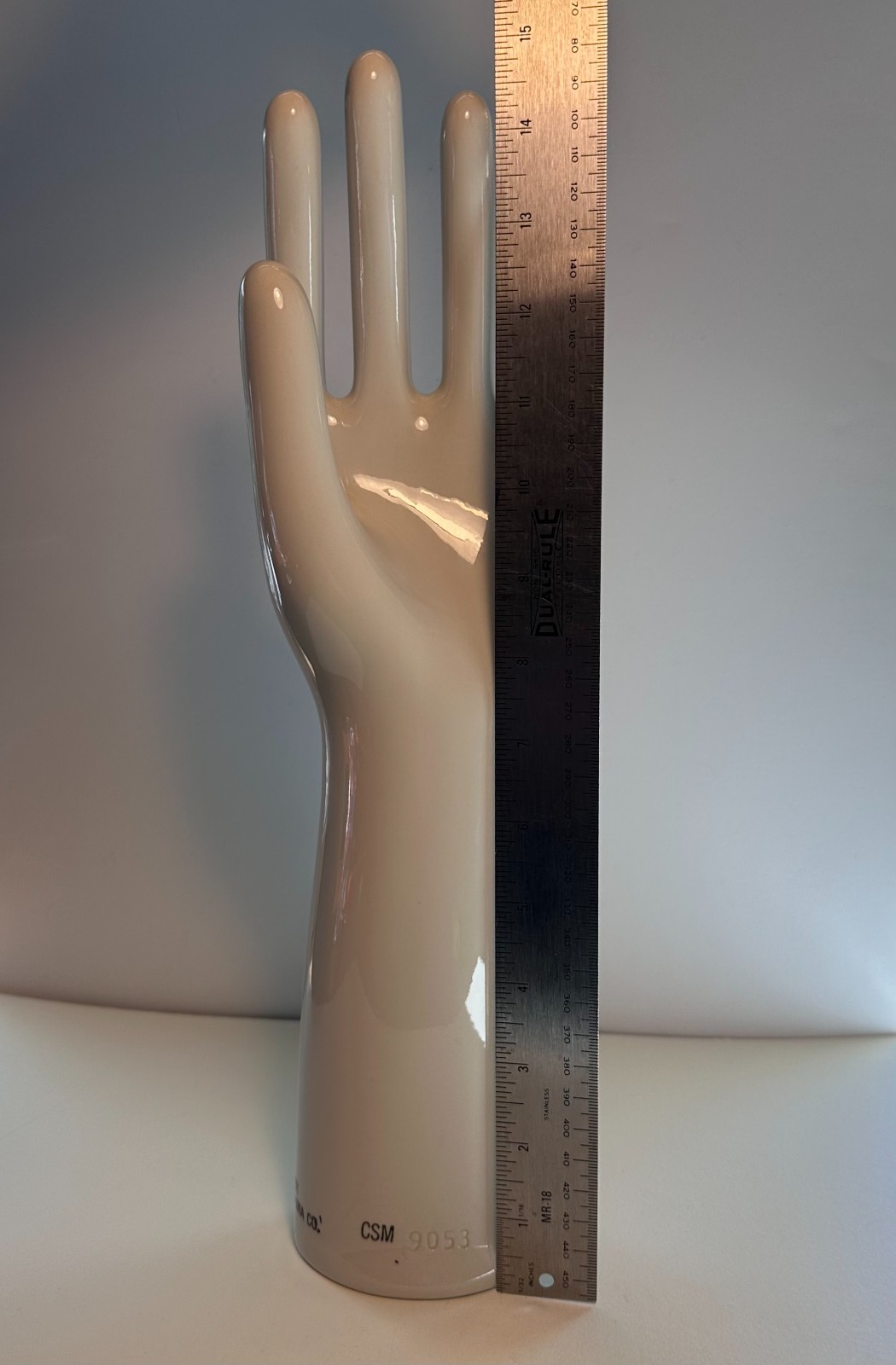 The Hall China Co. White Porcelain Left Hand Glove Display Sculpture CSM 9053