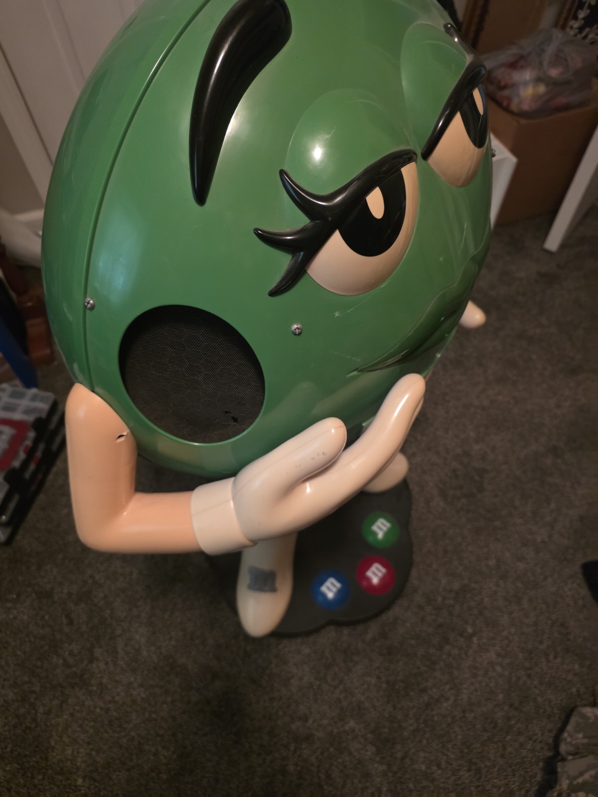 M&M’s Green Character Promotional Store Display Figure – Black White Beige