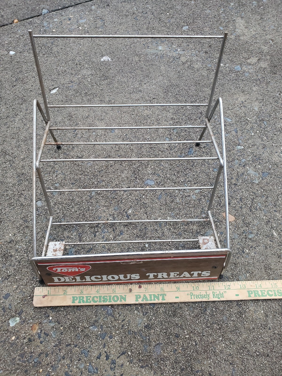 VINTAGE TOM’S Delicious Treats DISPLAY RACK 12” X 9.5” Store Display