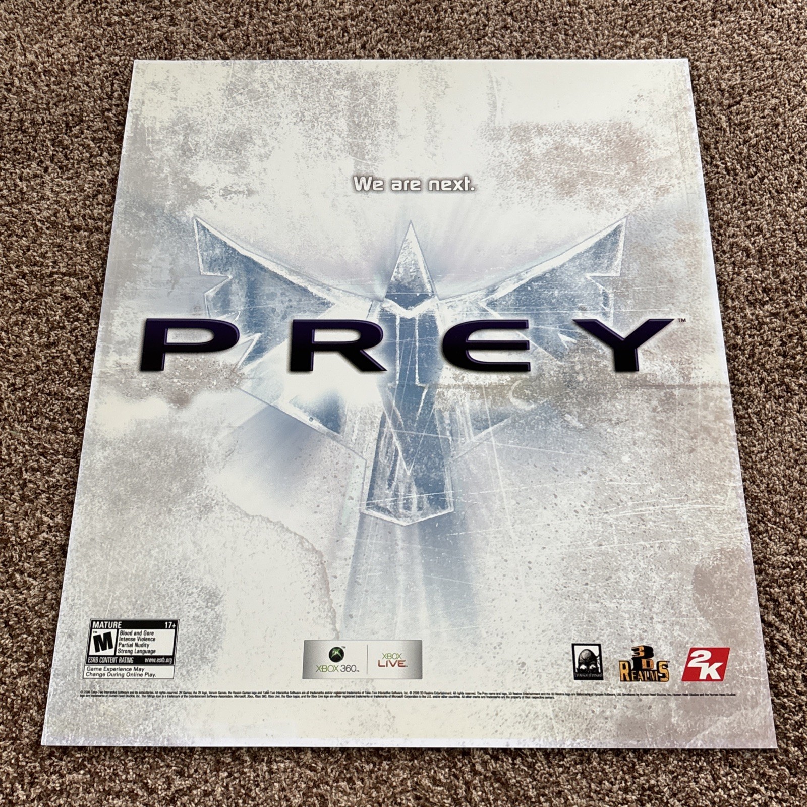 Prey 30” X 36” Plastic Store Display Poster!