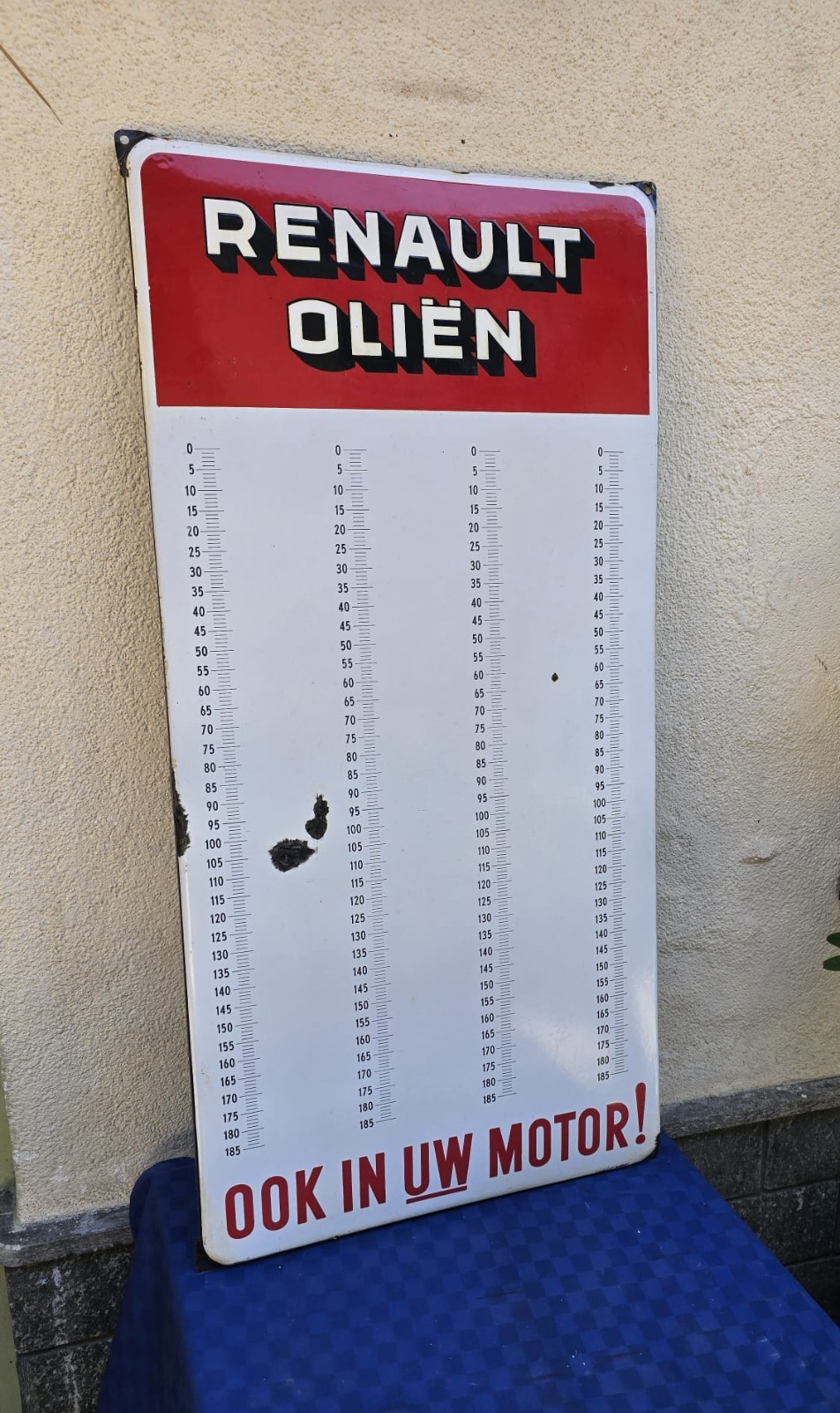 Renault Olien Enamel Table Sign