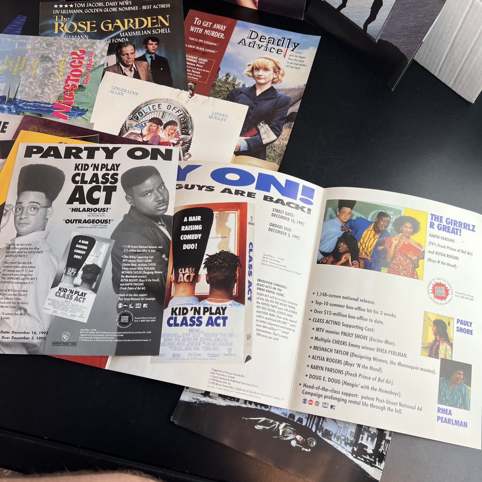 VTG Lot of Rental Movie Store Advertisement Brochures Order Sheets 1990’s