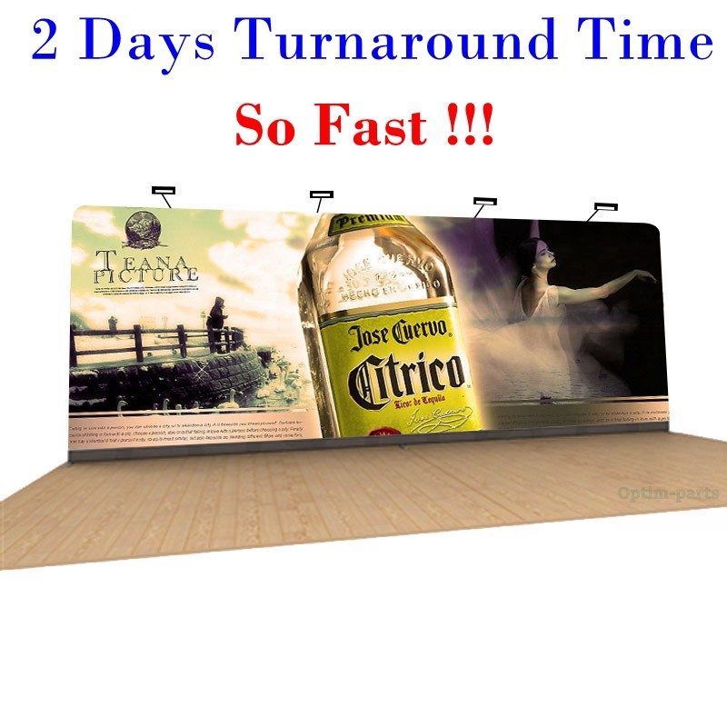 20′ Straight Back Wall Display Fabric Tension Backdrop System Trade Show Booth