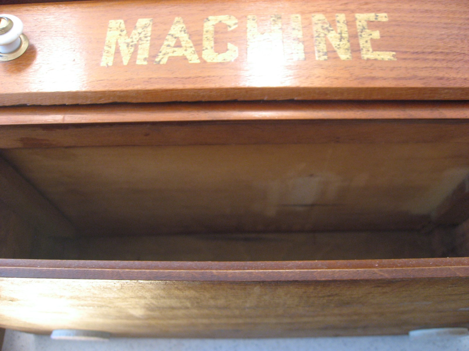 Vintage Sewing Machine and Needles Store Display Two Drawer Cabinet
