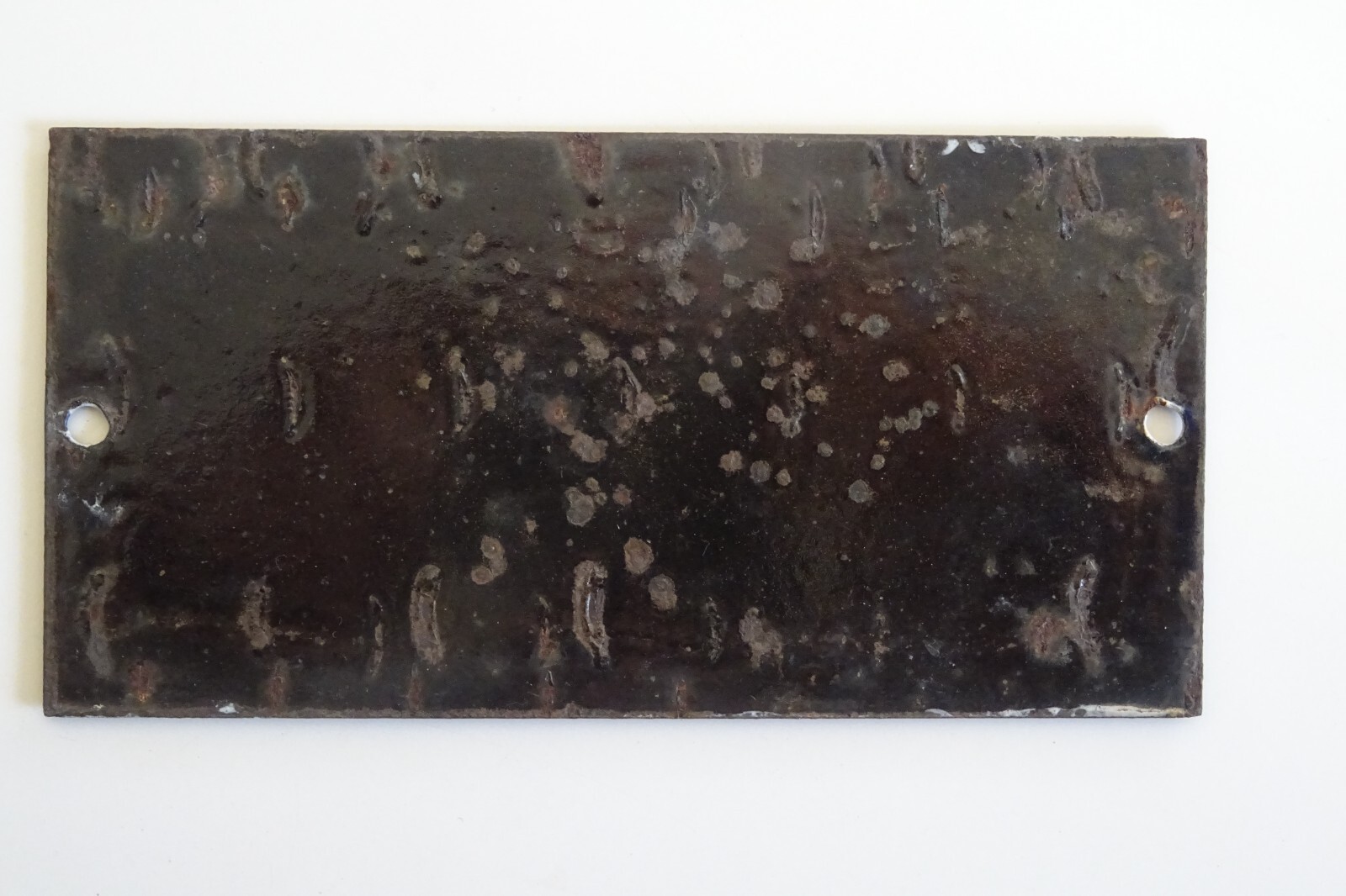 Old street number, house enamelled plaque, embossed No. 112