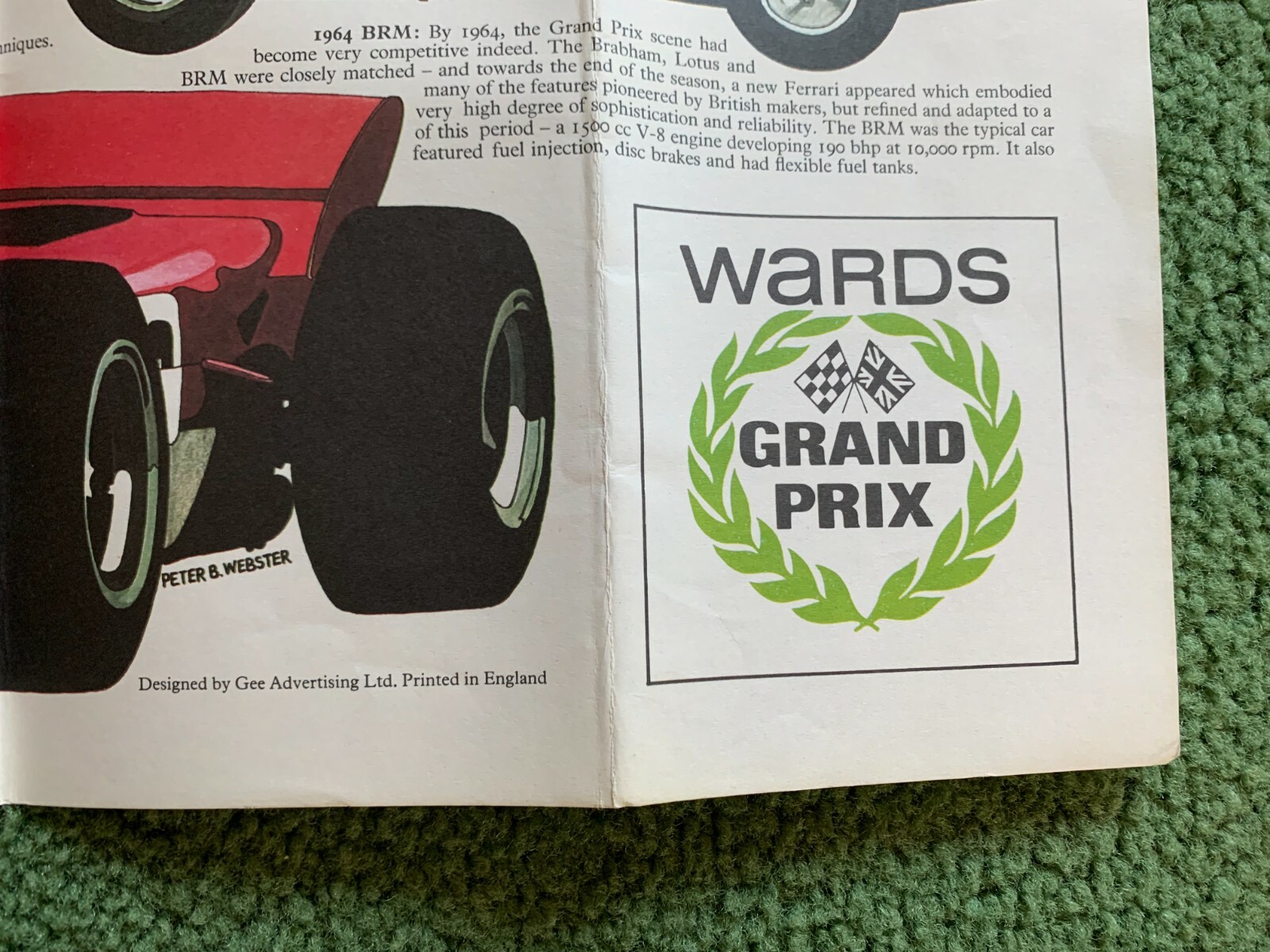RARE VINTAGE WARDS 60 YEARS OF GRAND PRIX RACING FERRARI POSTER ENGLAND