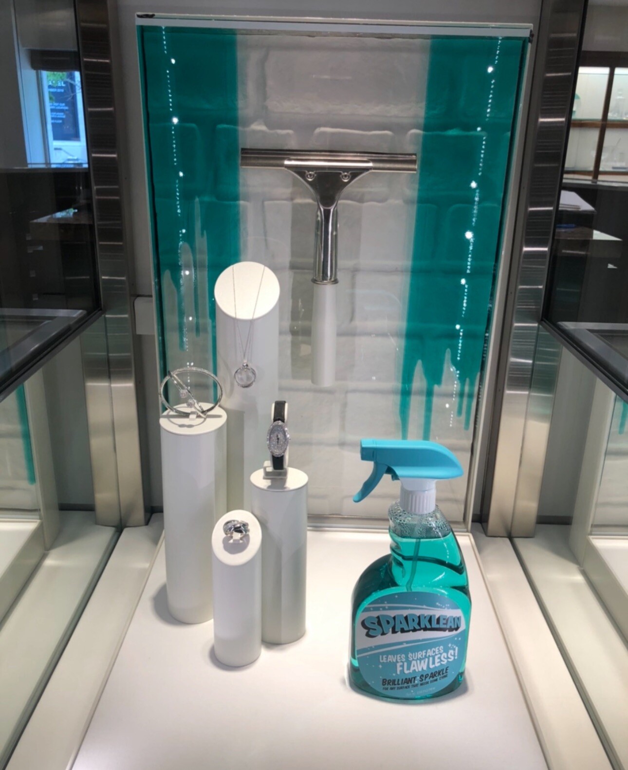 Tiffany&Co Spray Bottle Display SPARKLEAN Store Window Advertising Prop 10” RARE