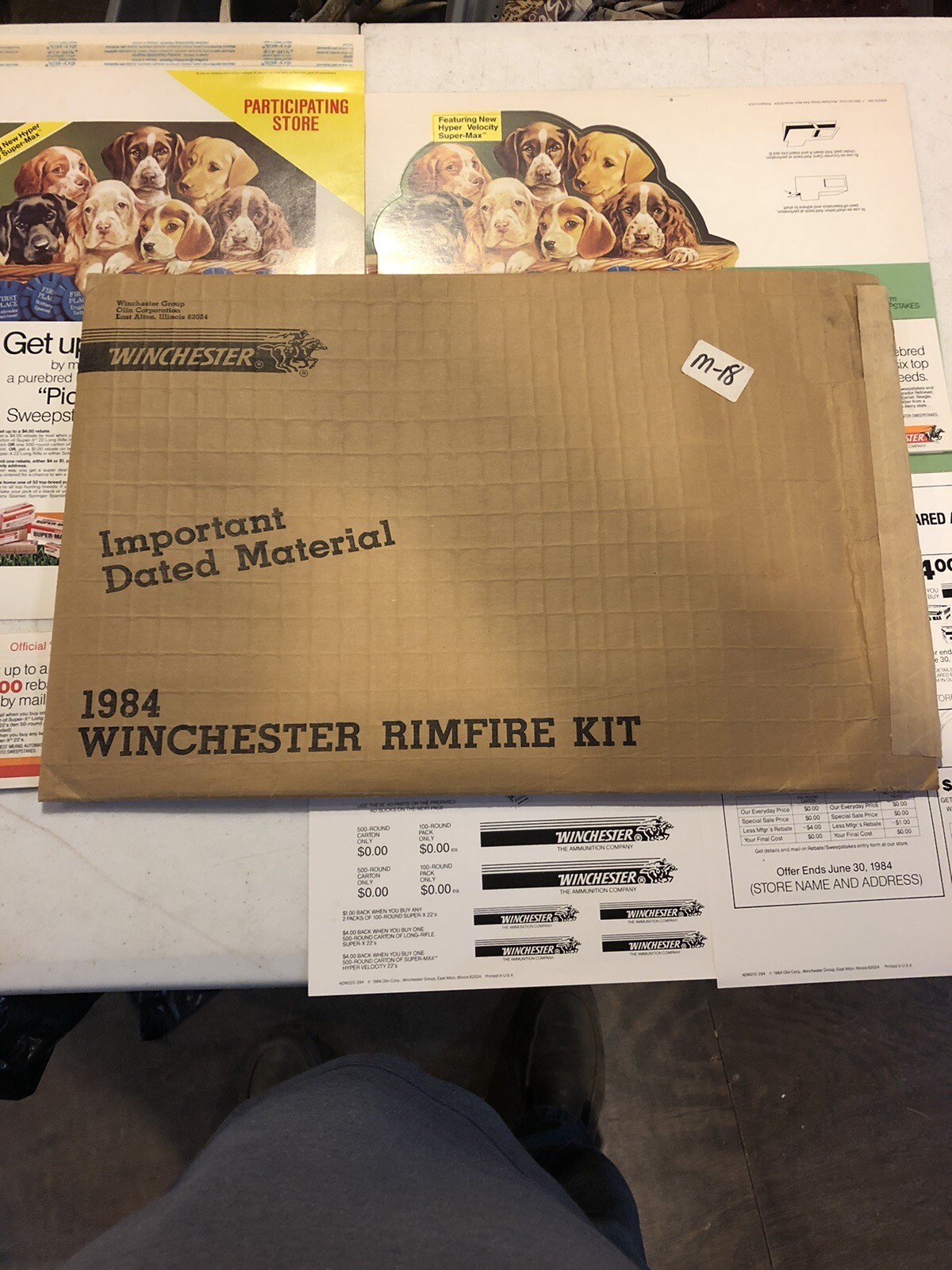 Winchester 1984 Store Display Rimfire Ammo Cardboard Rare Unused