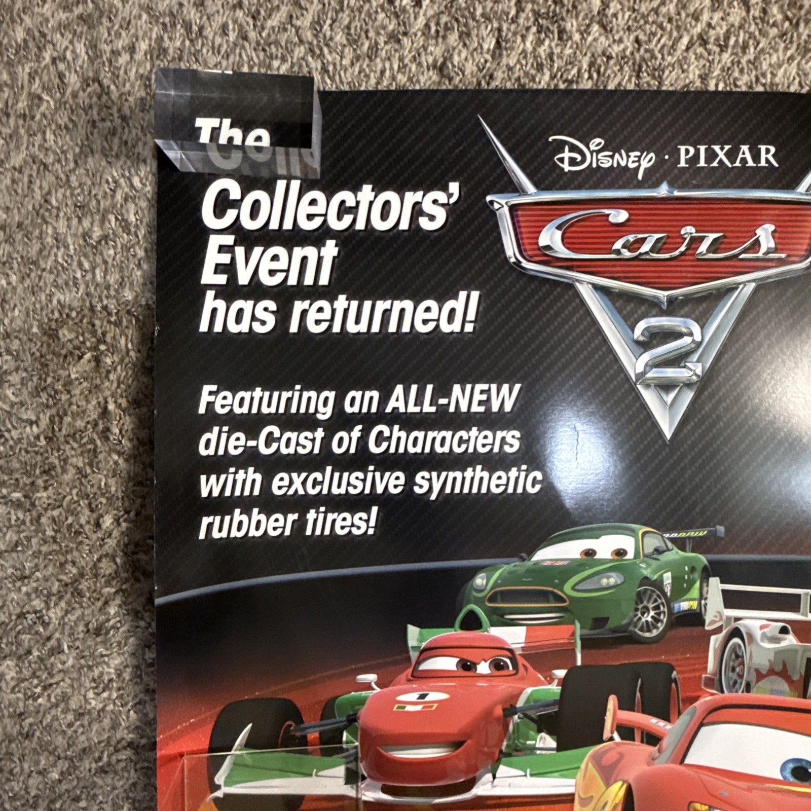 Disneys Cars 2 Diecast Toys Mattel Kmart Store Display Sign Poster 30×30” in
