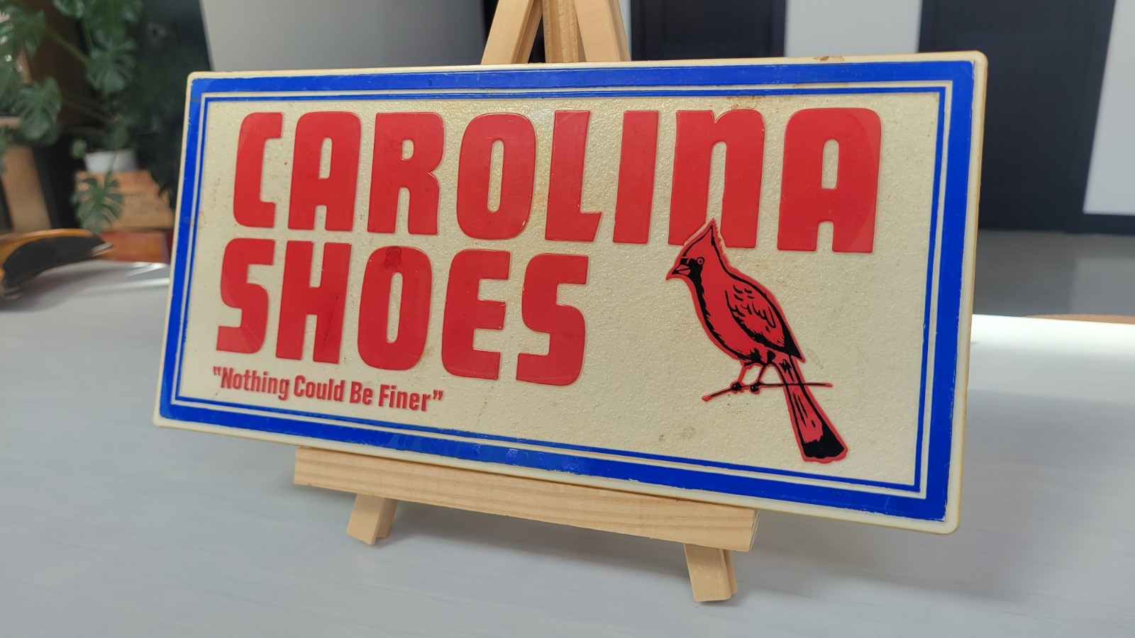 Carolina Shoes Plastic Sign Embossed Display Piece Rack Sign?