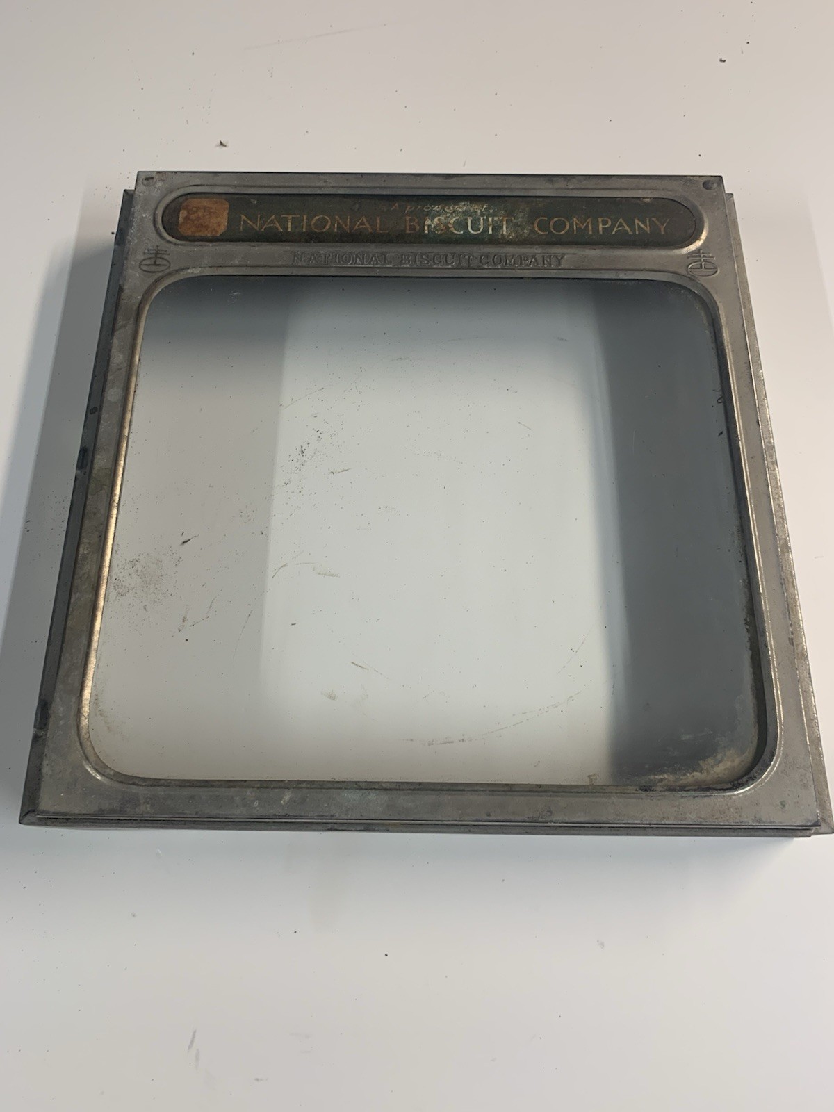 Antique National Biscuit Company Front Door-Display Sign w/Glass-advertising