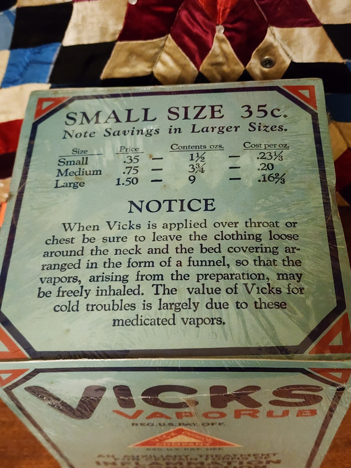 Vintage VICKS VapoRub GENERAL STORE Countertop Box Display Advertising EXCELLENT