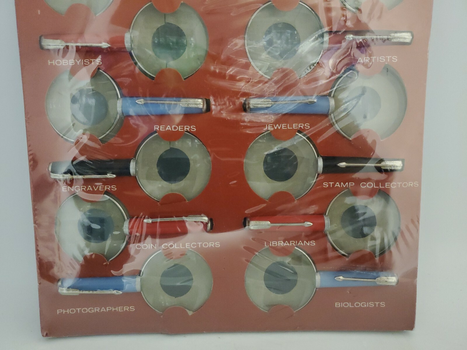 Vintage High Power Pocket Magnifiers Full Store Display Set RARE