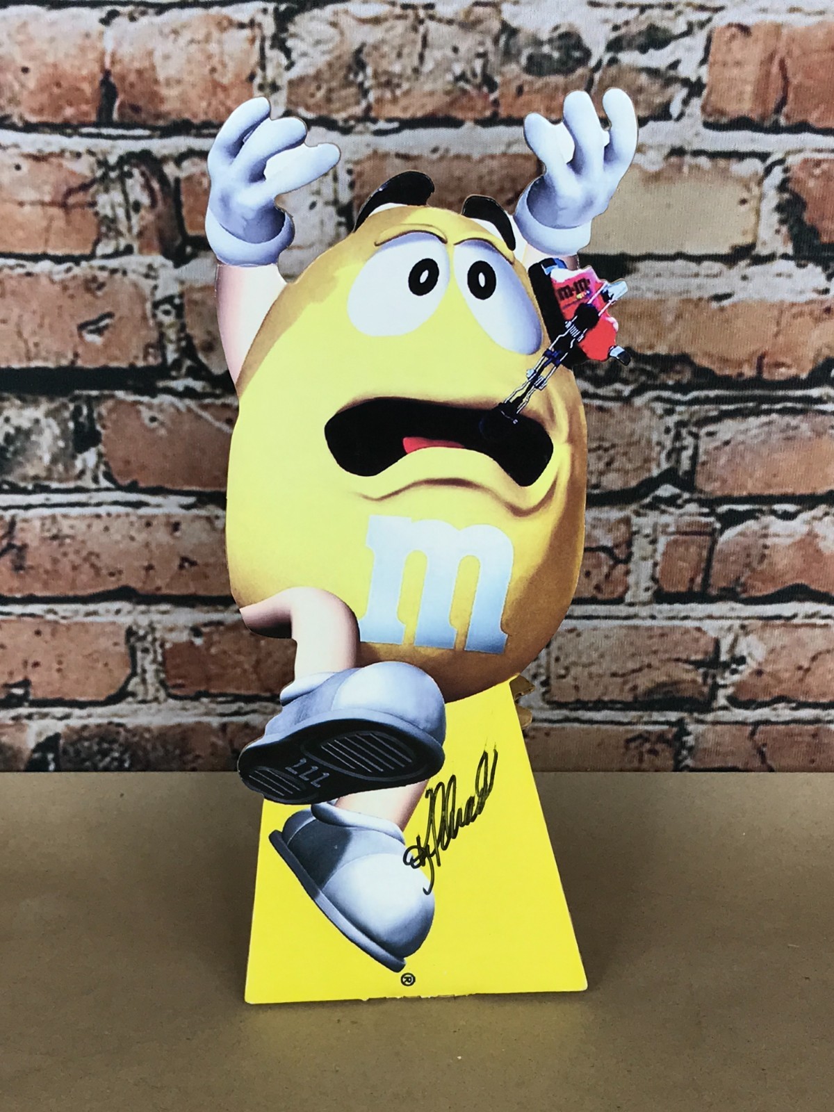 Vintage 2002 M&M 12″ Cardboard Counter Store Display Signed by Ken Schrader