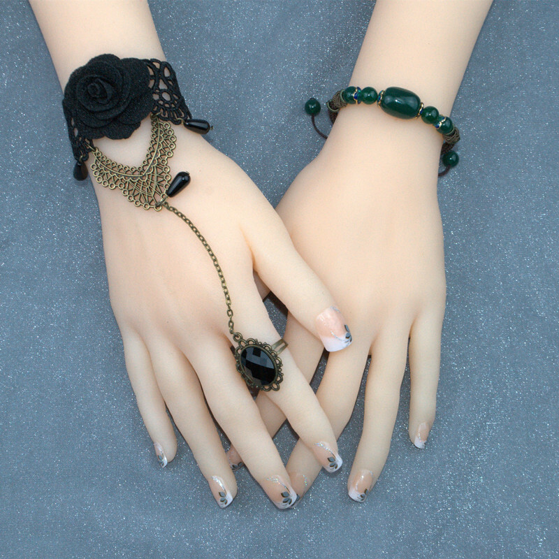 1 Pair Silicone Lifelike Mannequin Hand for Glove Bracelet Rings Jewerly display